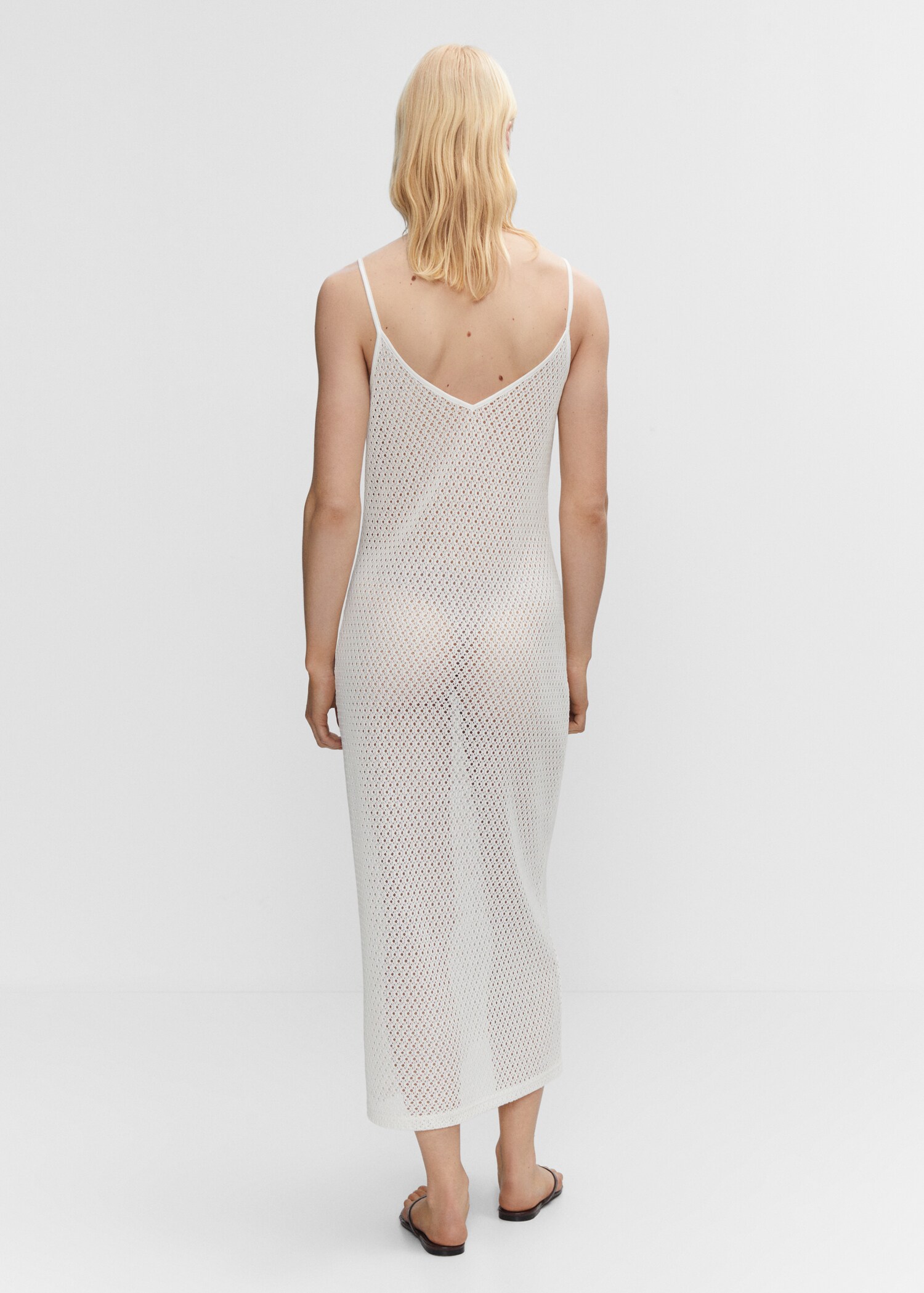 Robe longue maille ajourée - Verso de l’article