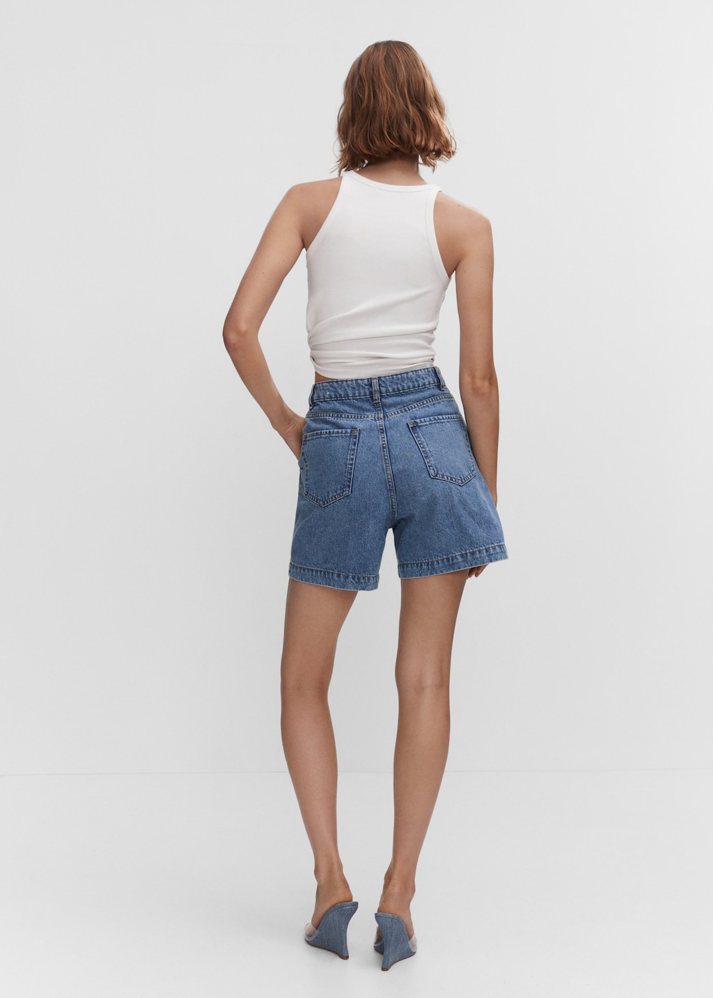 Slouchy denim shorts