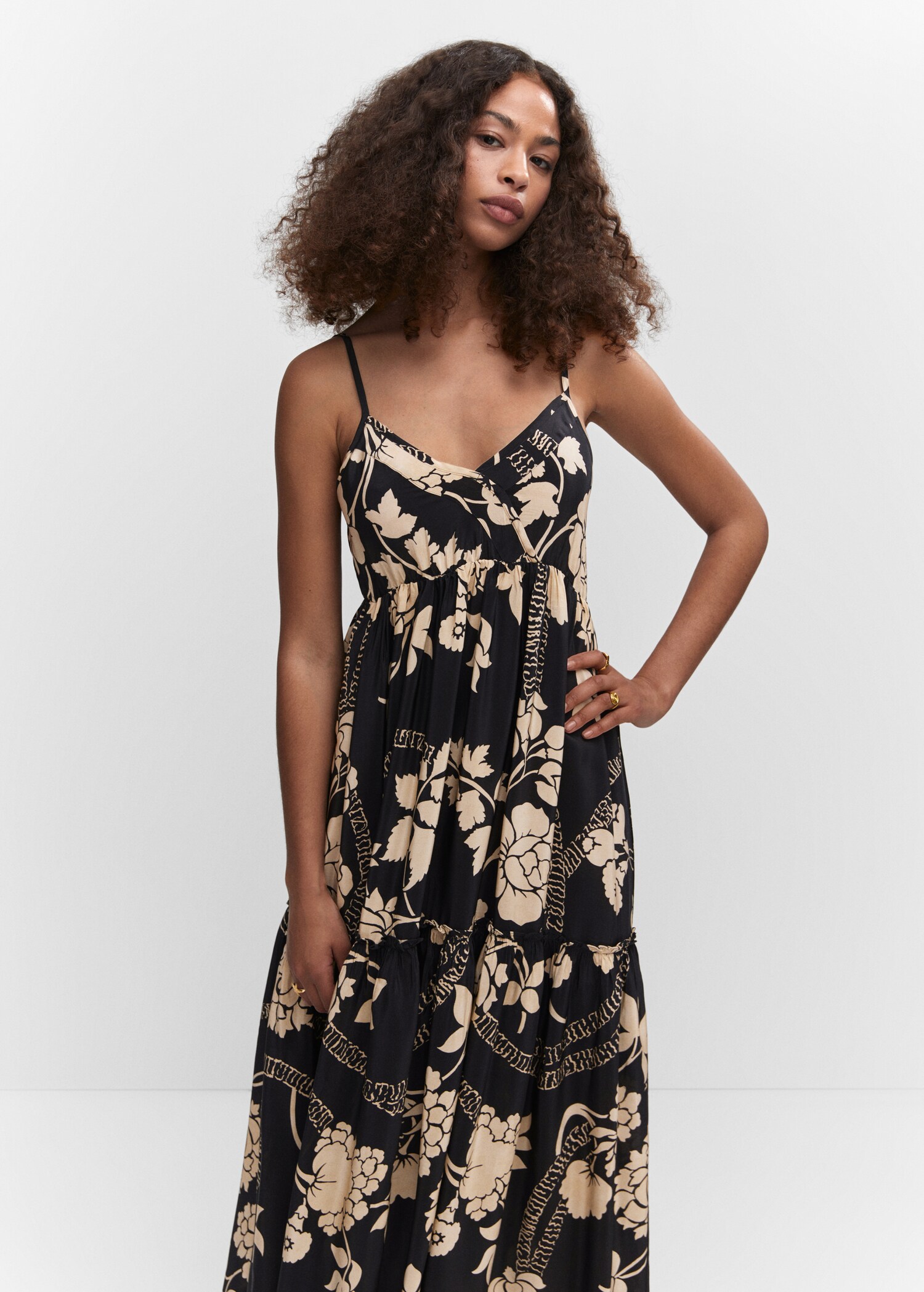 Printed flared dress - Medium plane