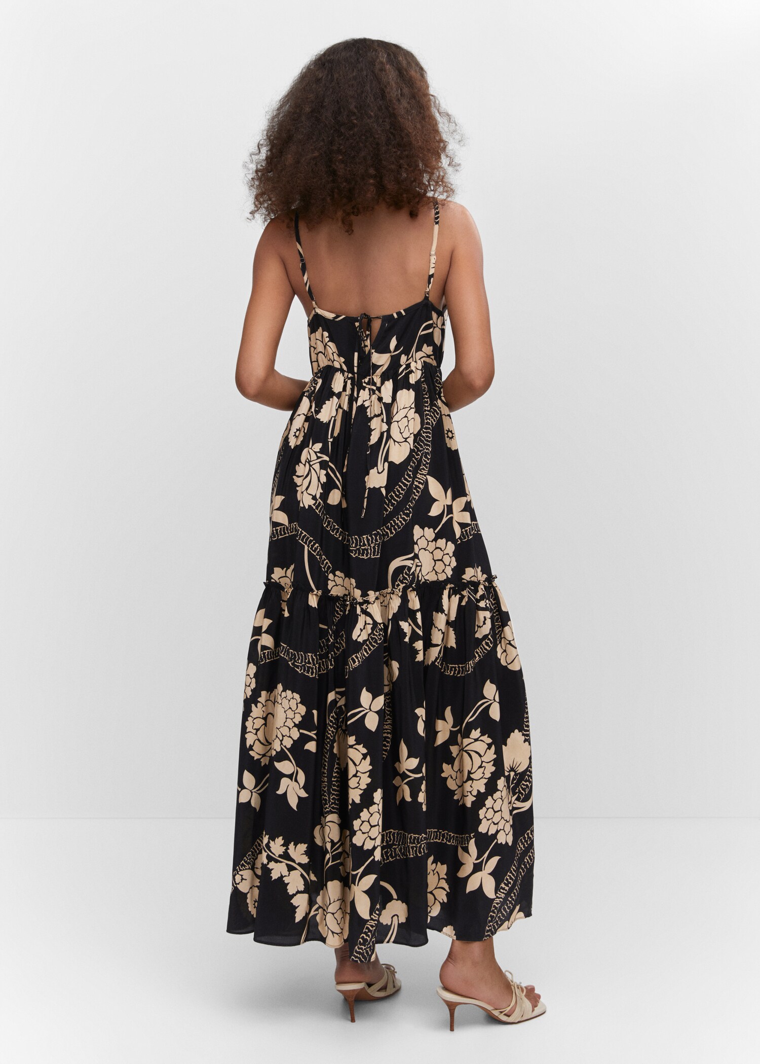 Printed flared dress - Reverse of the article