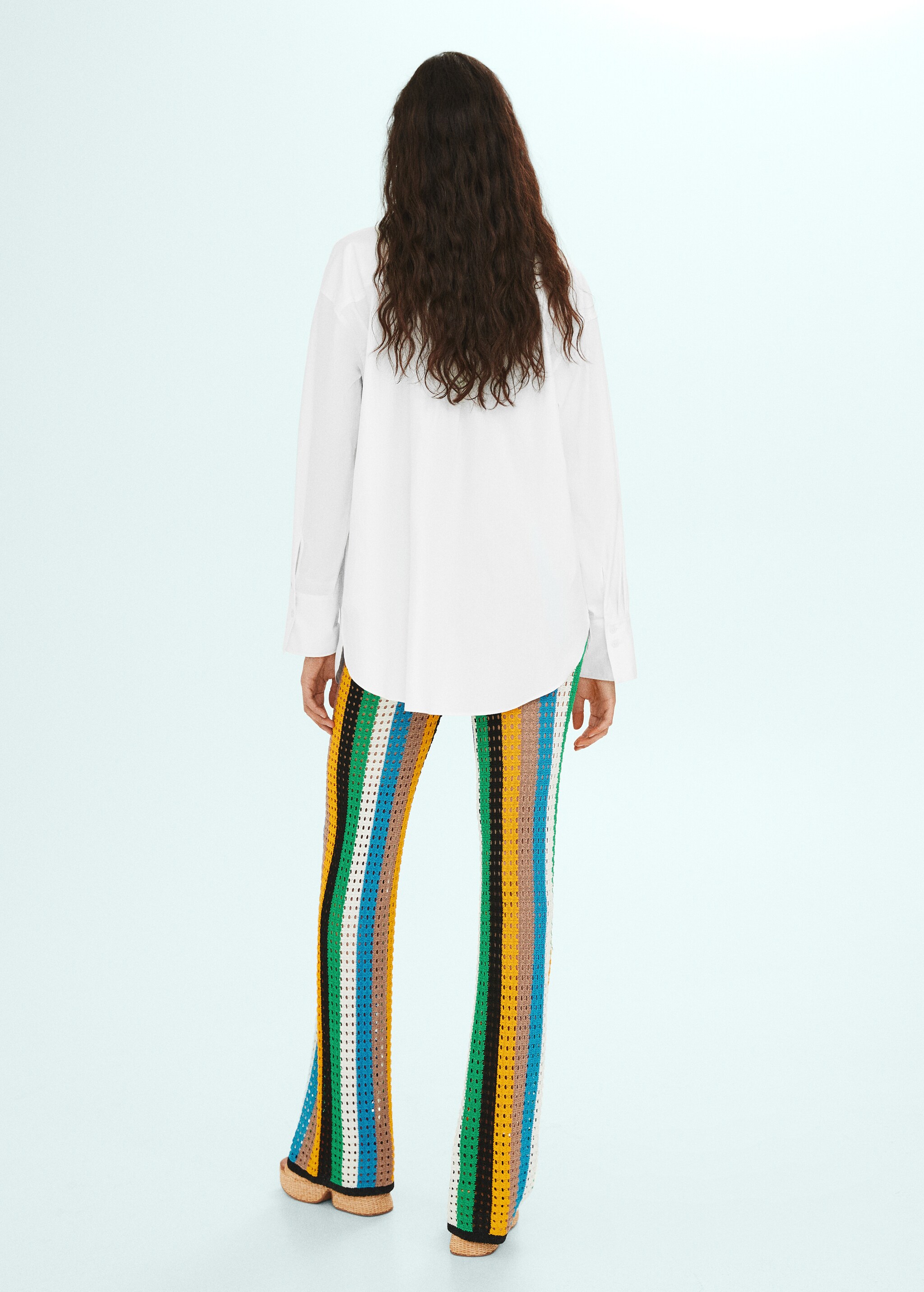 Oversized shirt with embroidered detail - Reverse of the article