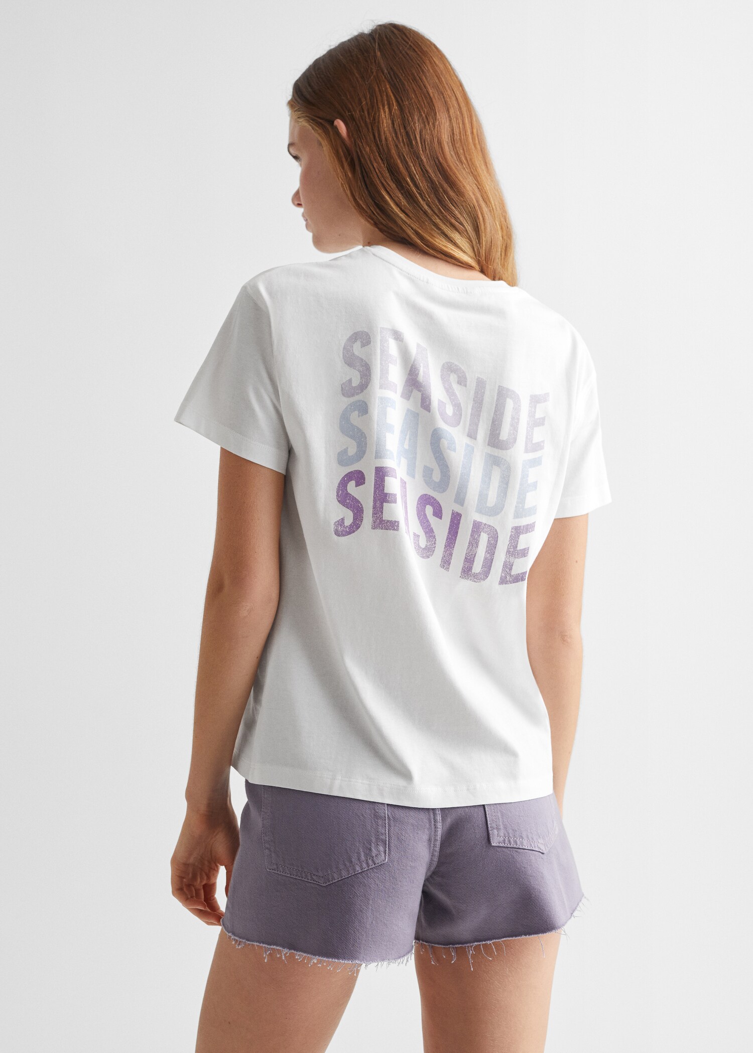 Printed cotton-blend T-shirt - Reverse of the article