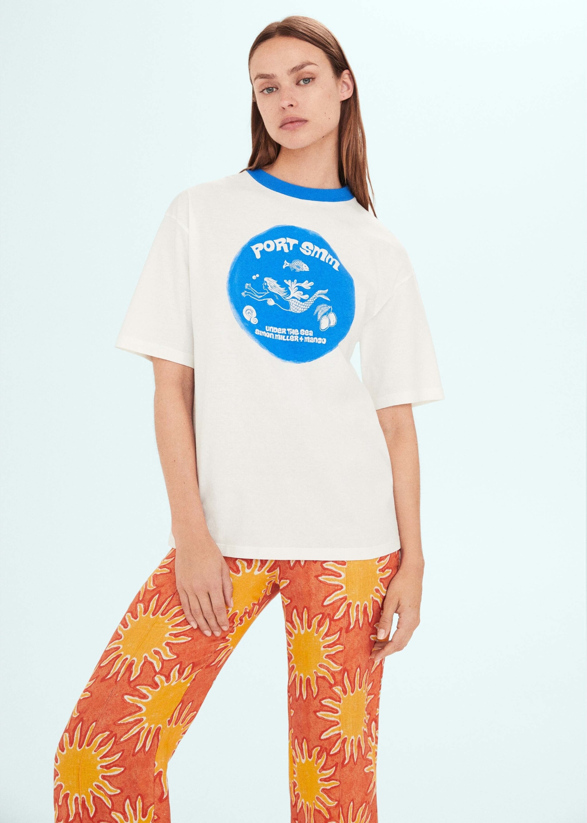 Printed oversize t-shirt - Medium plane, Blue. Ref: 57010466-00.