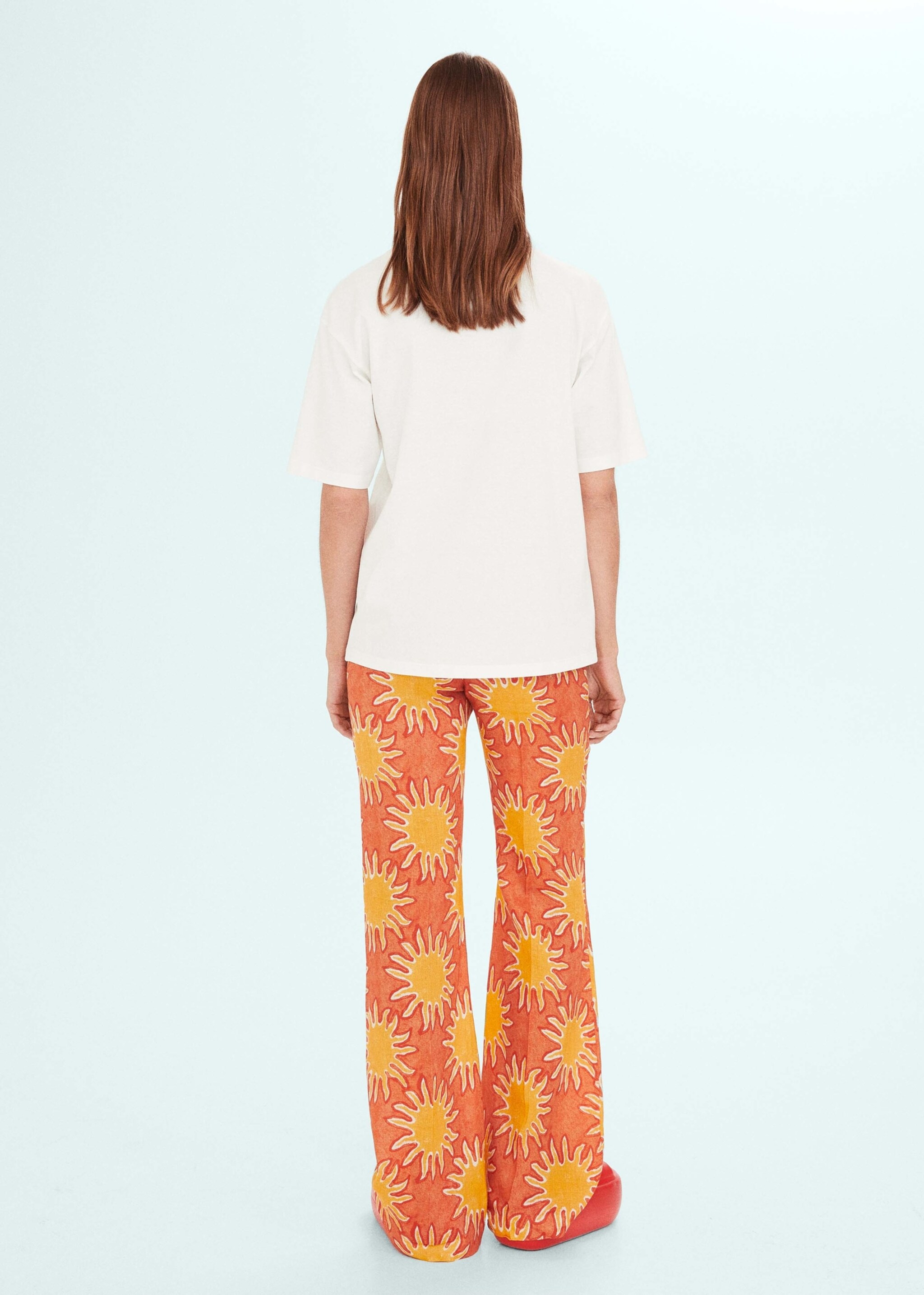 Printed oversize t-shirt - Details of the article 1, Blue. Ref: 57010466-00.