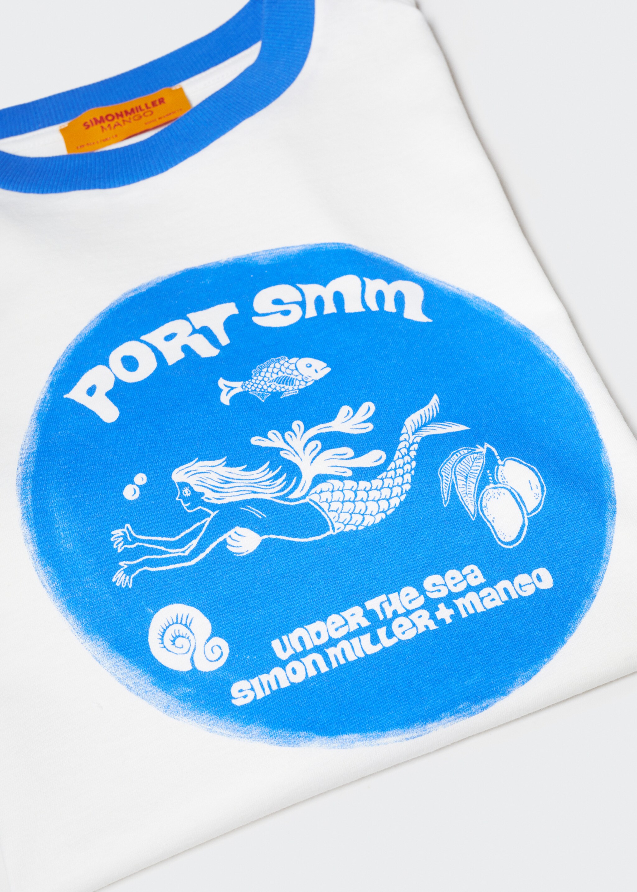 Printed oversize t-shirt - Details of the article 8, Blue. Ref: 57010466-00.