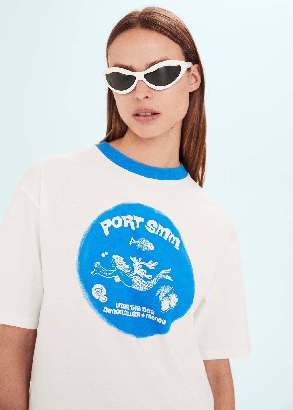 Bedrukt oversized T shirt Dames MANGO Suriname