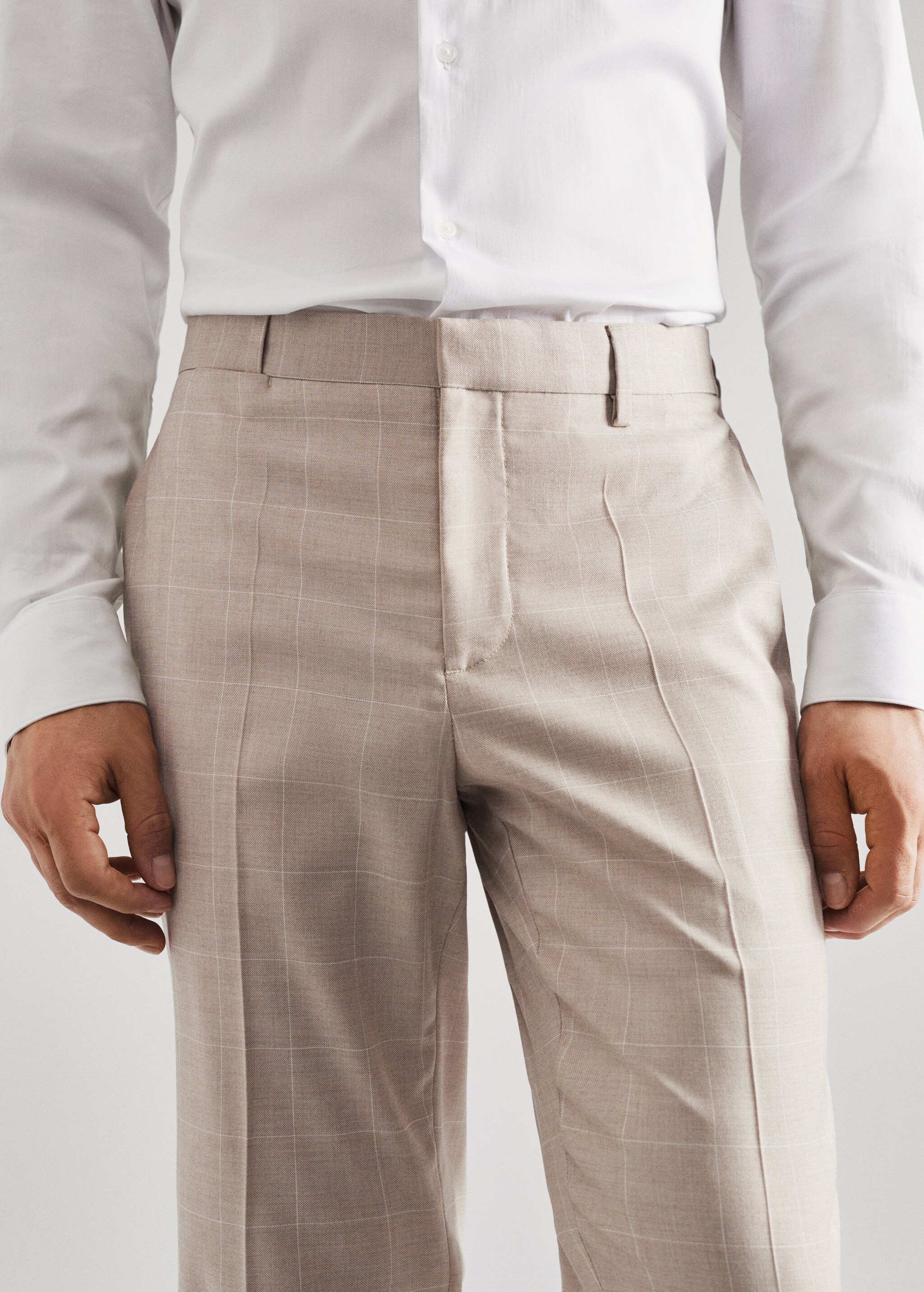 Spodnie garniturowe super slim fit w kratę - Szczegóły artykułu 1