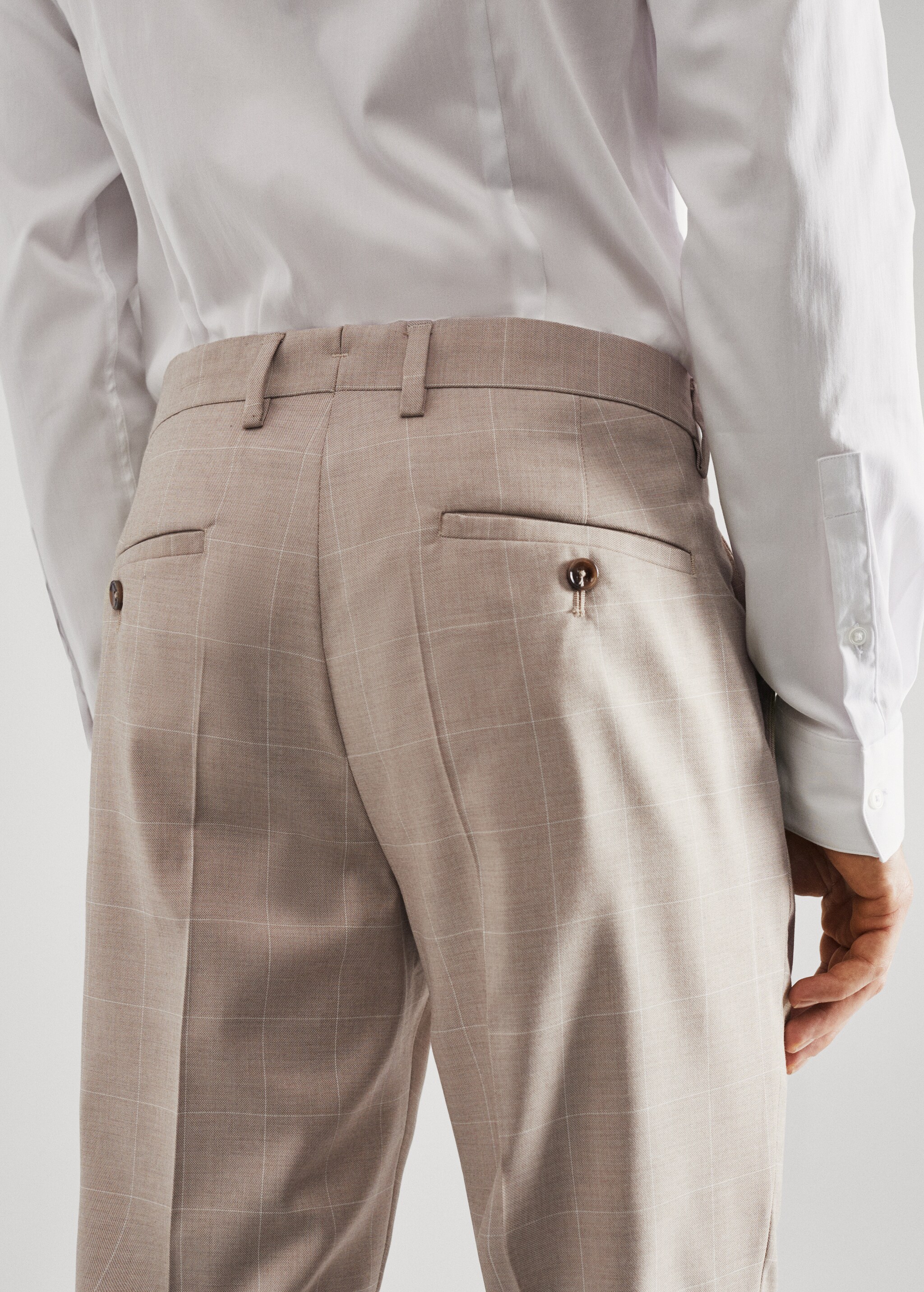 Spodnie garniturowe super slim fit w kratę - Szczegóły artykułu 4
