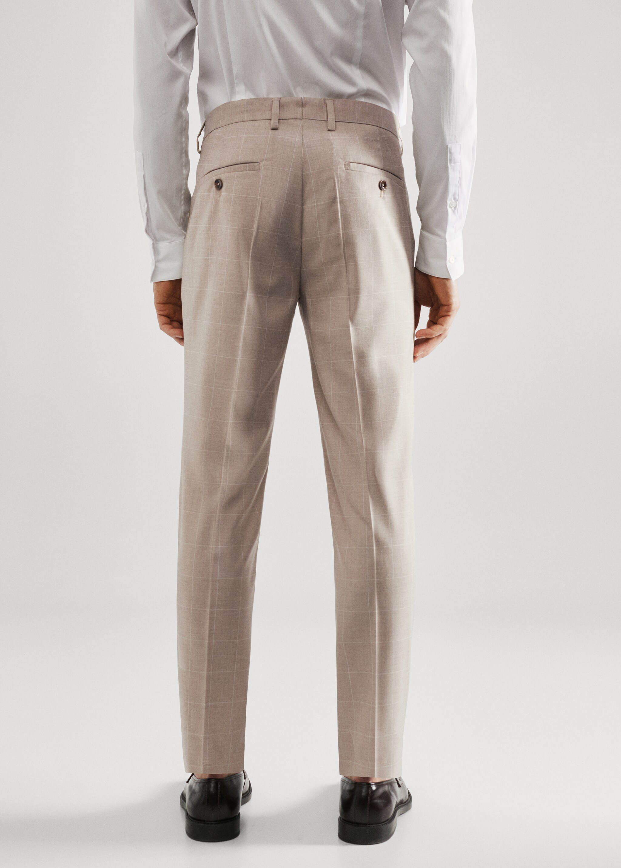 Spodnie garniturowe super slim fit w kratę - Tylna strona artykułu