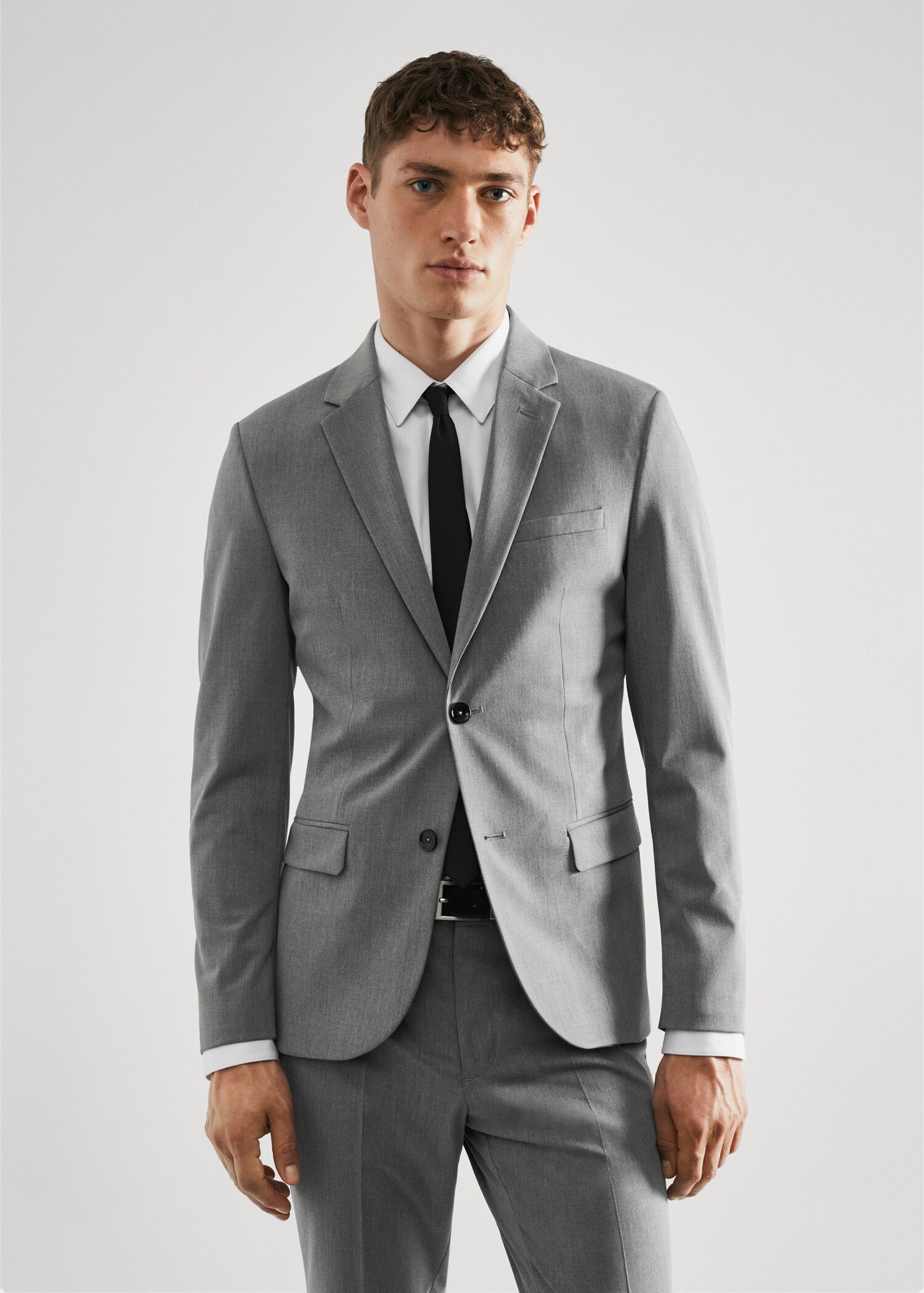 Super slim-fit suit blazer in stretch fabric - Medium plane