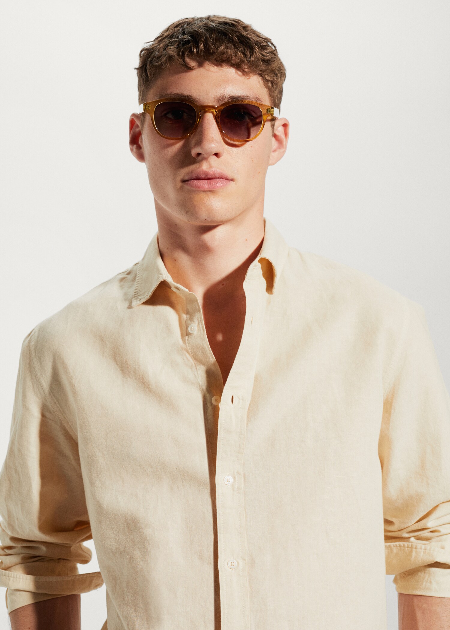 Camisa regular fit lino algodón - Detalle del artículo 1