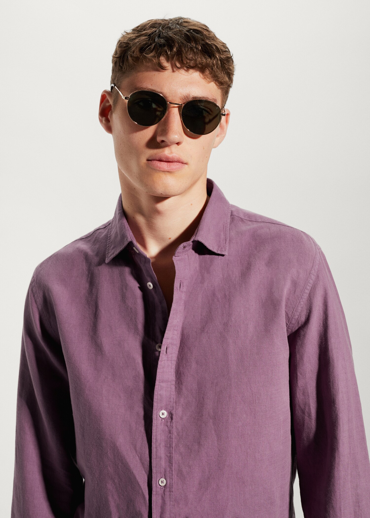 Camisa regular fit lino algodón - Detalle del artículo 1