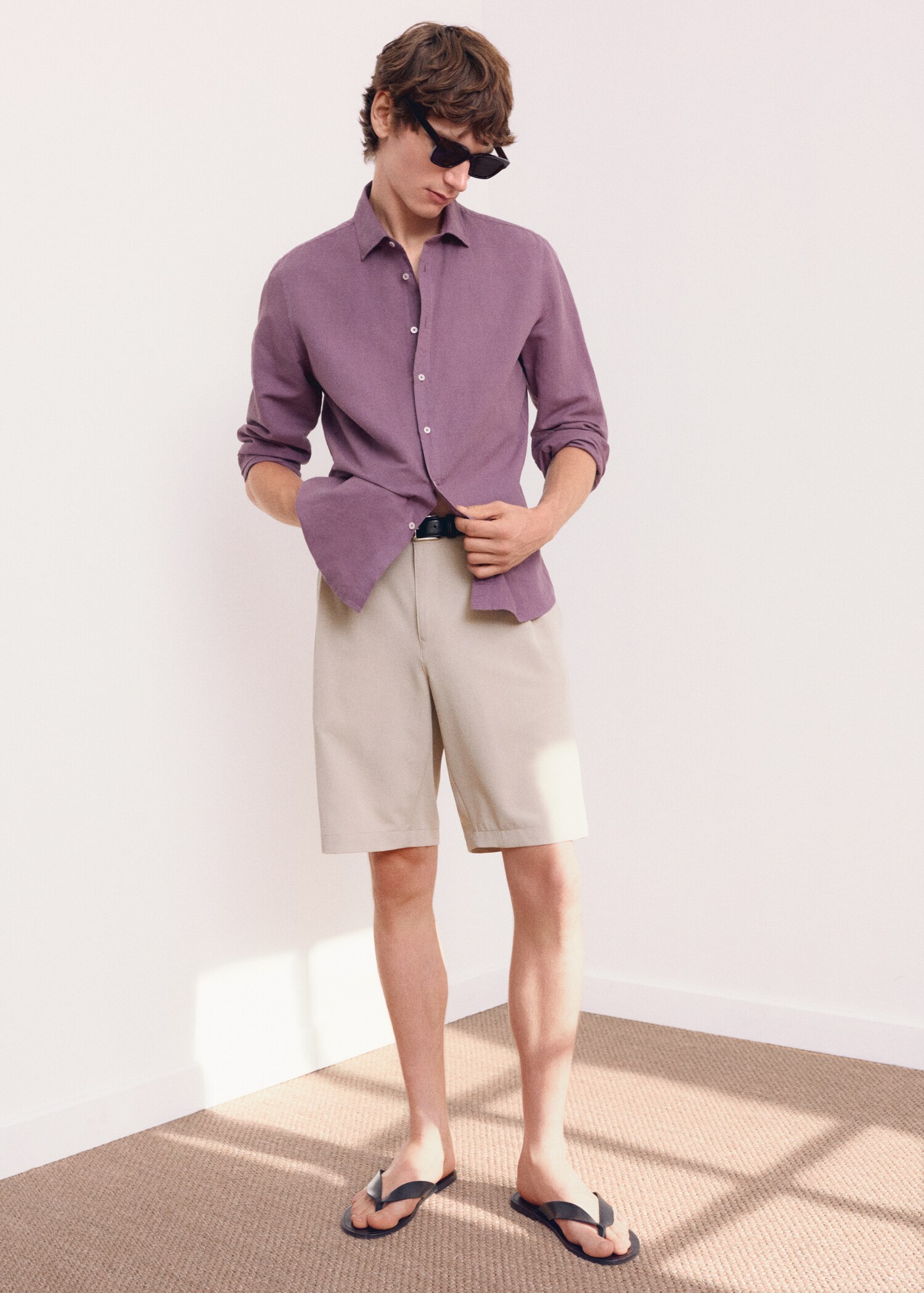 Camisa regular fit lino algodón - Detalle del artículo 5