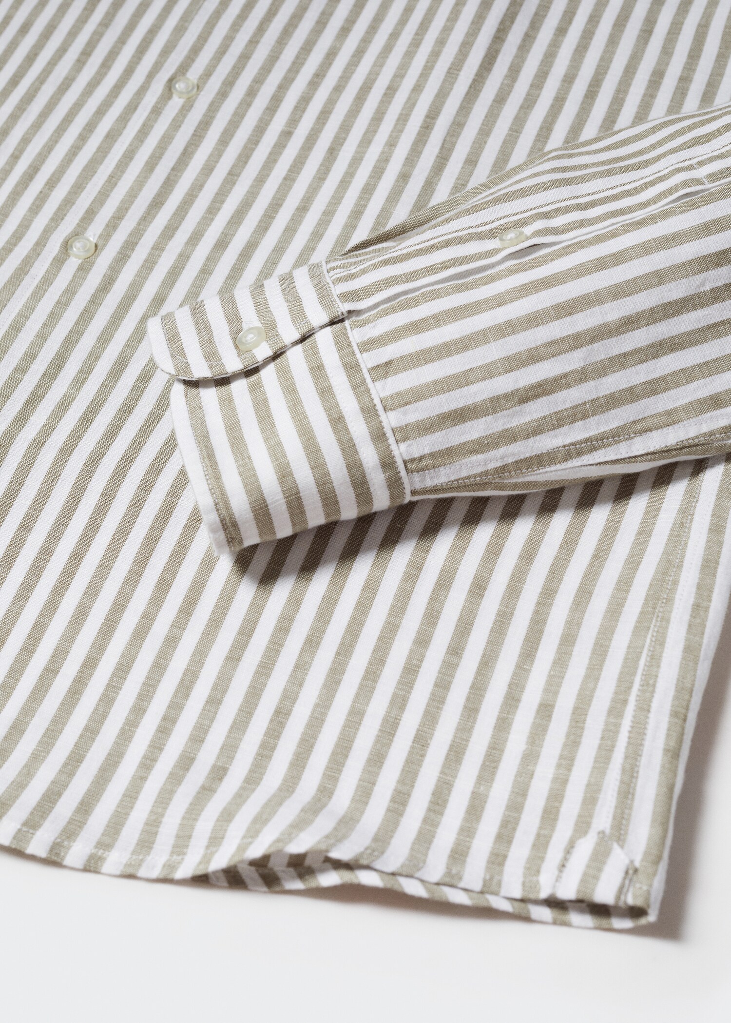 Slim fit striped linen shirt - Details of the article 8
