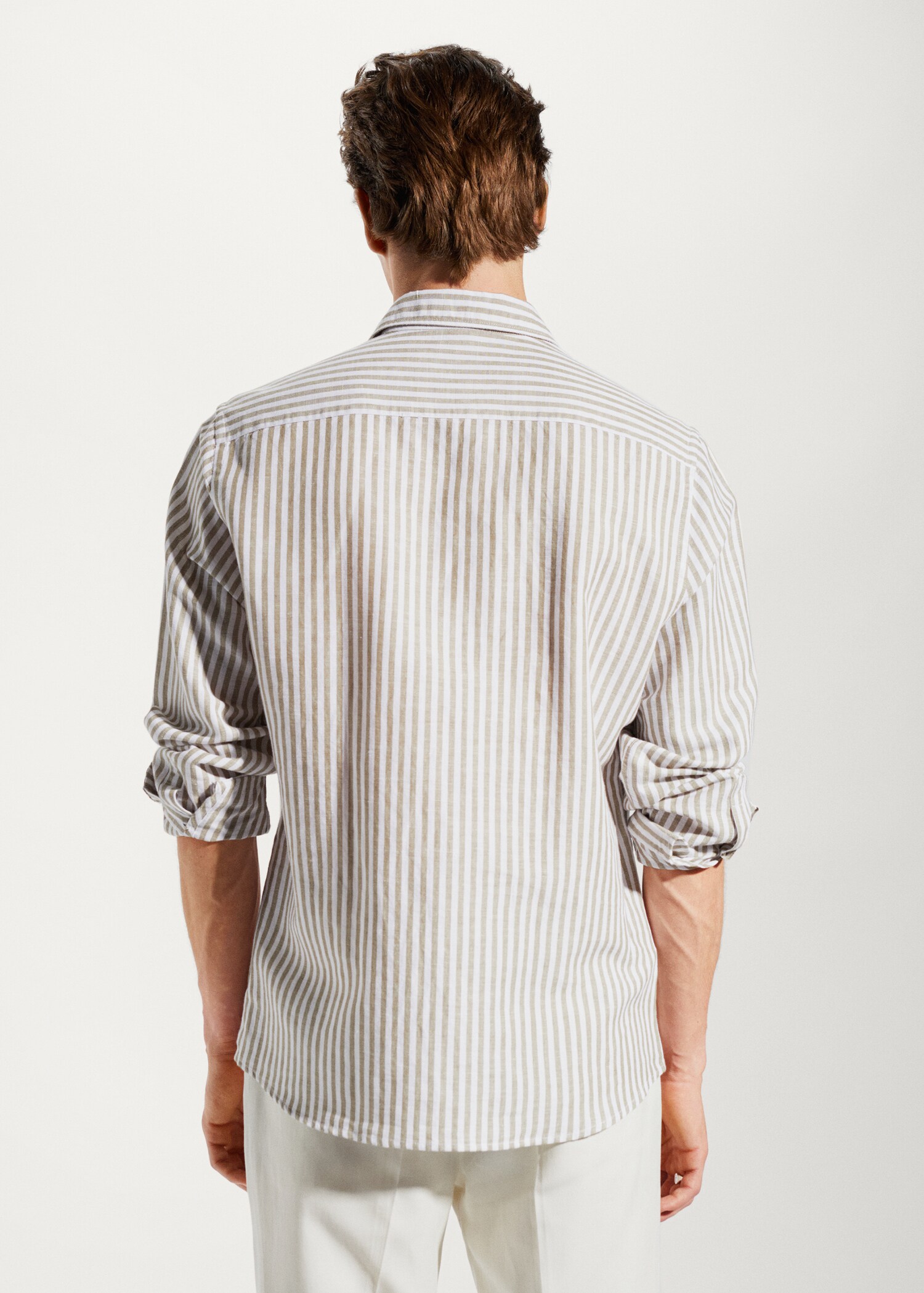 Slim fit striped linen shirt - Reverse of the article