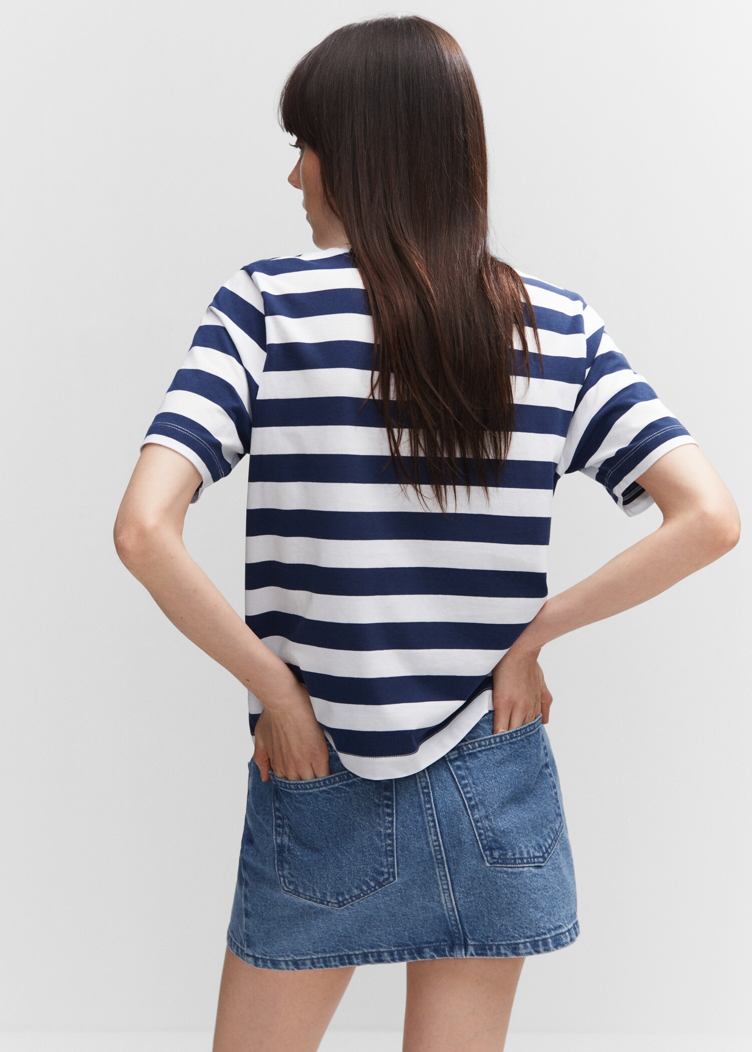 T-shirt coton à rayures - Verso de l’article