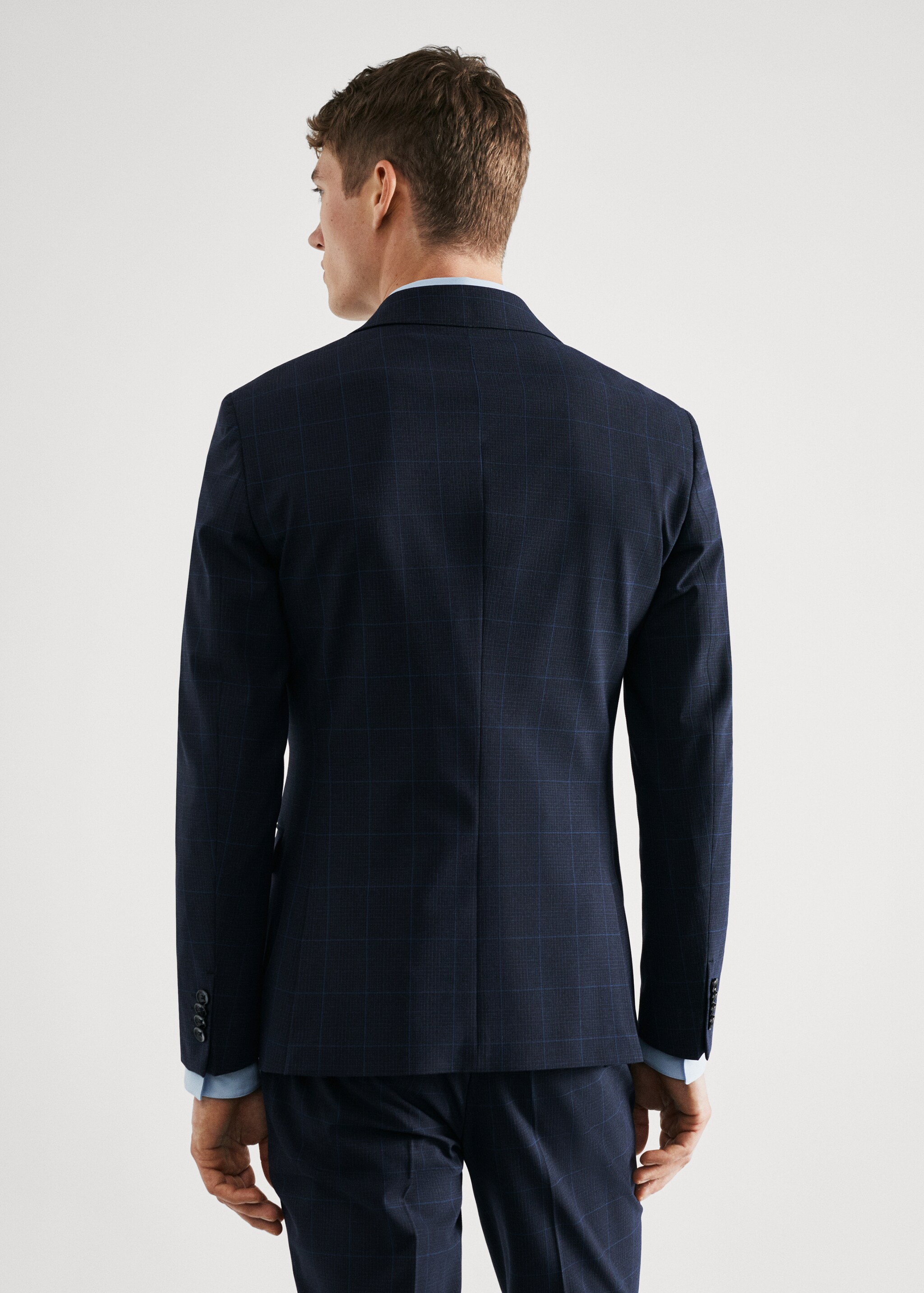 Super slim-fit check suit jacket - Reverse of the article