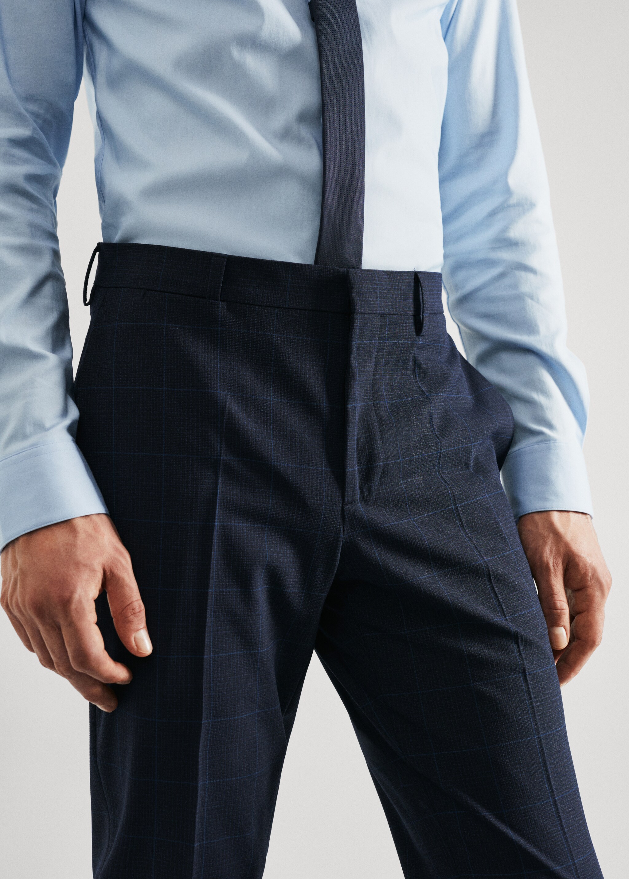 Super slim-fit Tailored check trousers - Details of the article 1