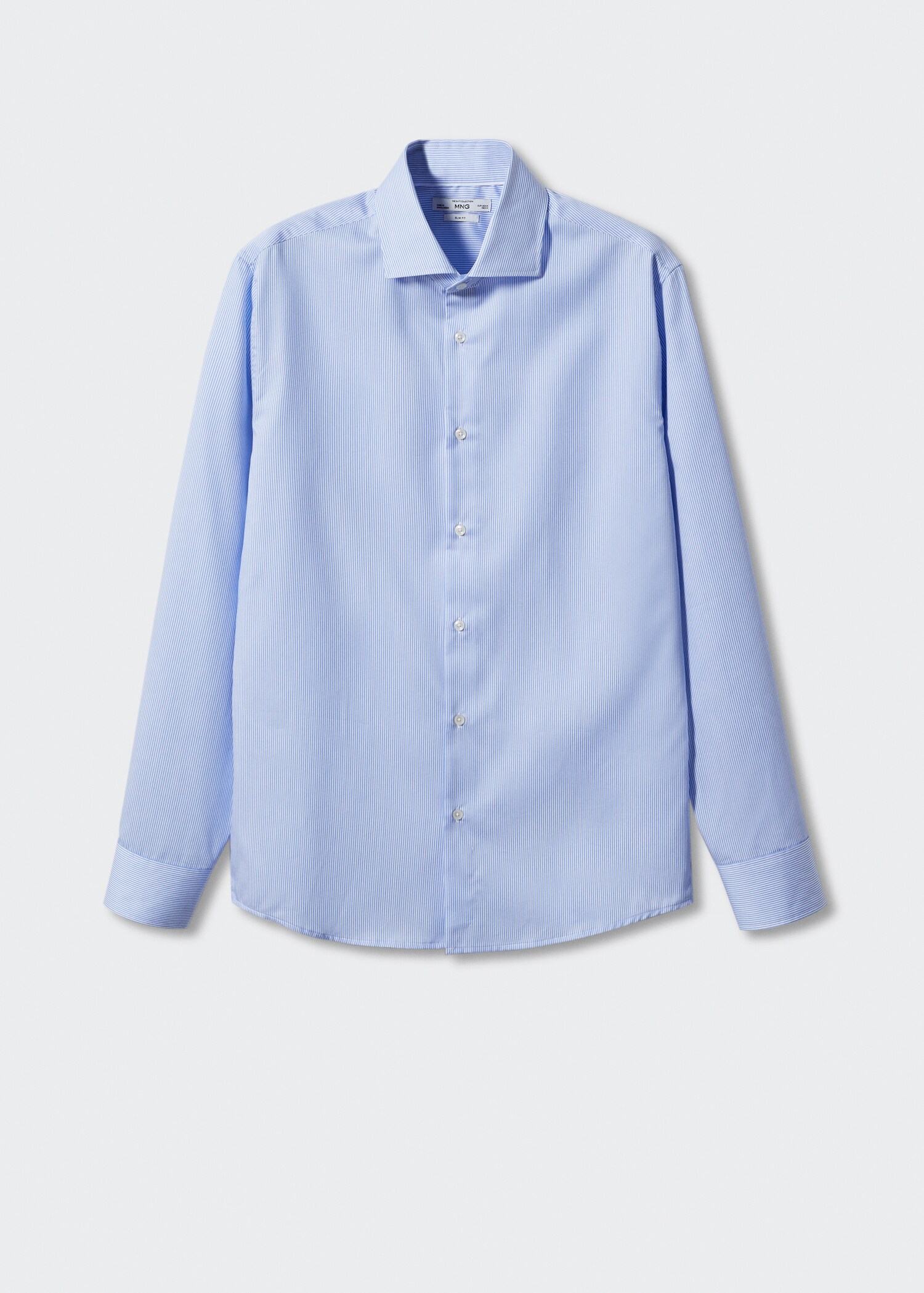 Cămașă de costum slim fit din twill cu dungi multiple - Articol fără model