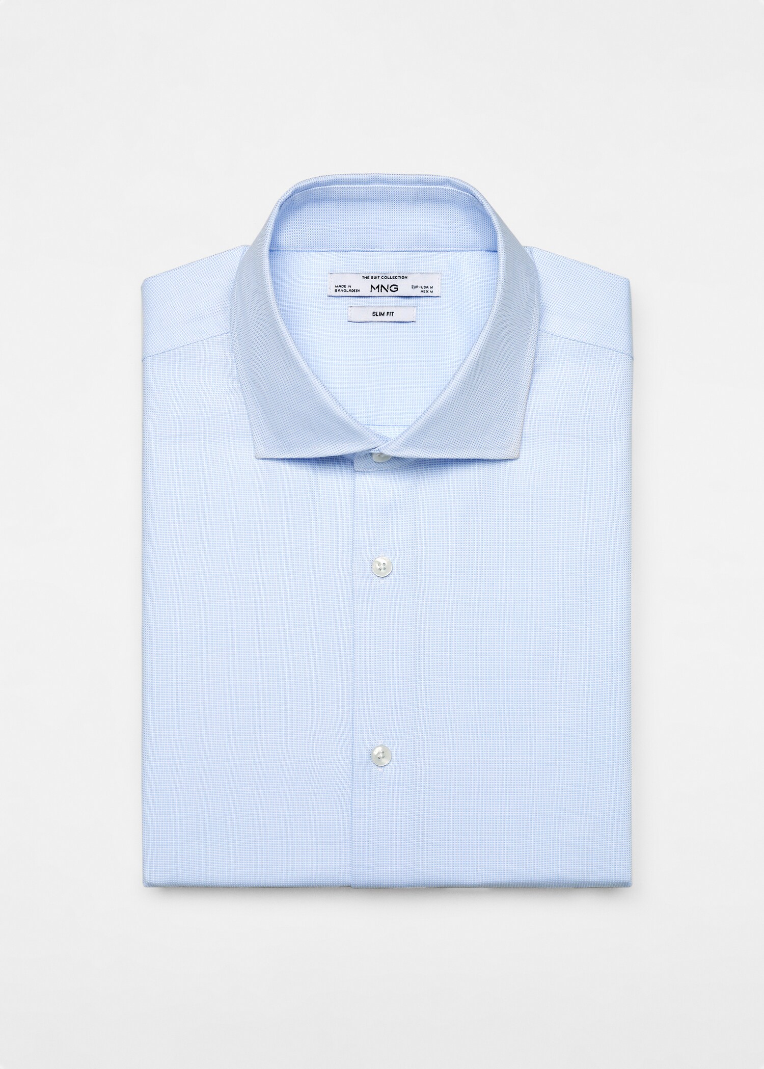 Cămașă de costum slim fit din twill cu dungi multiple - Detaliu al articolului 8