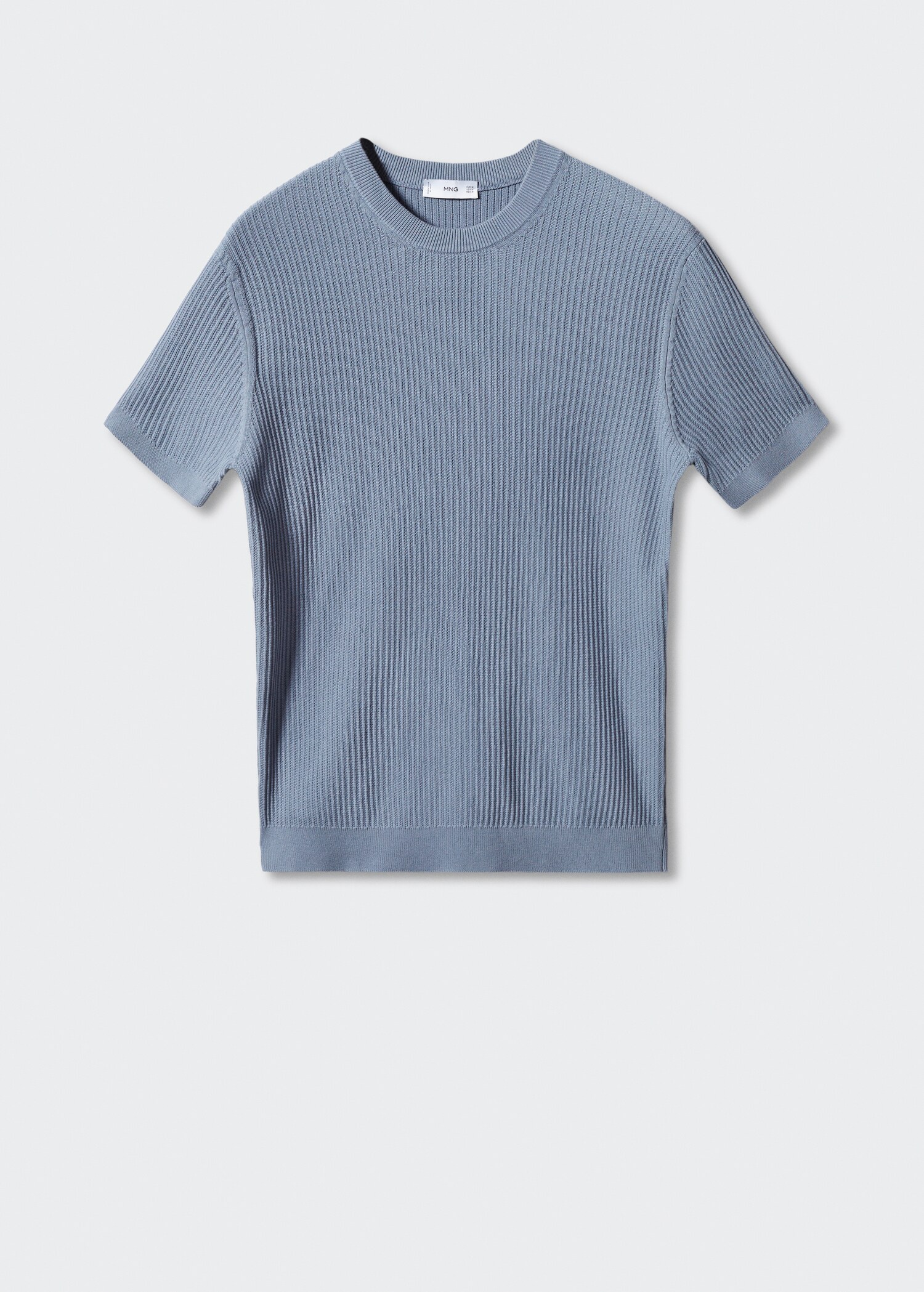 T-shirt 100 % coton structuré côtelé - Article sans modèle