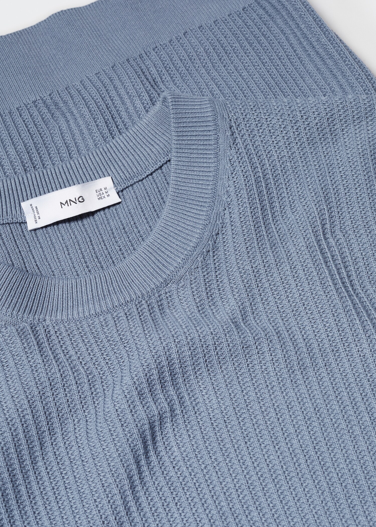 T-shirt 100 % coton structuré côtelé - Détail de l'article 8
