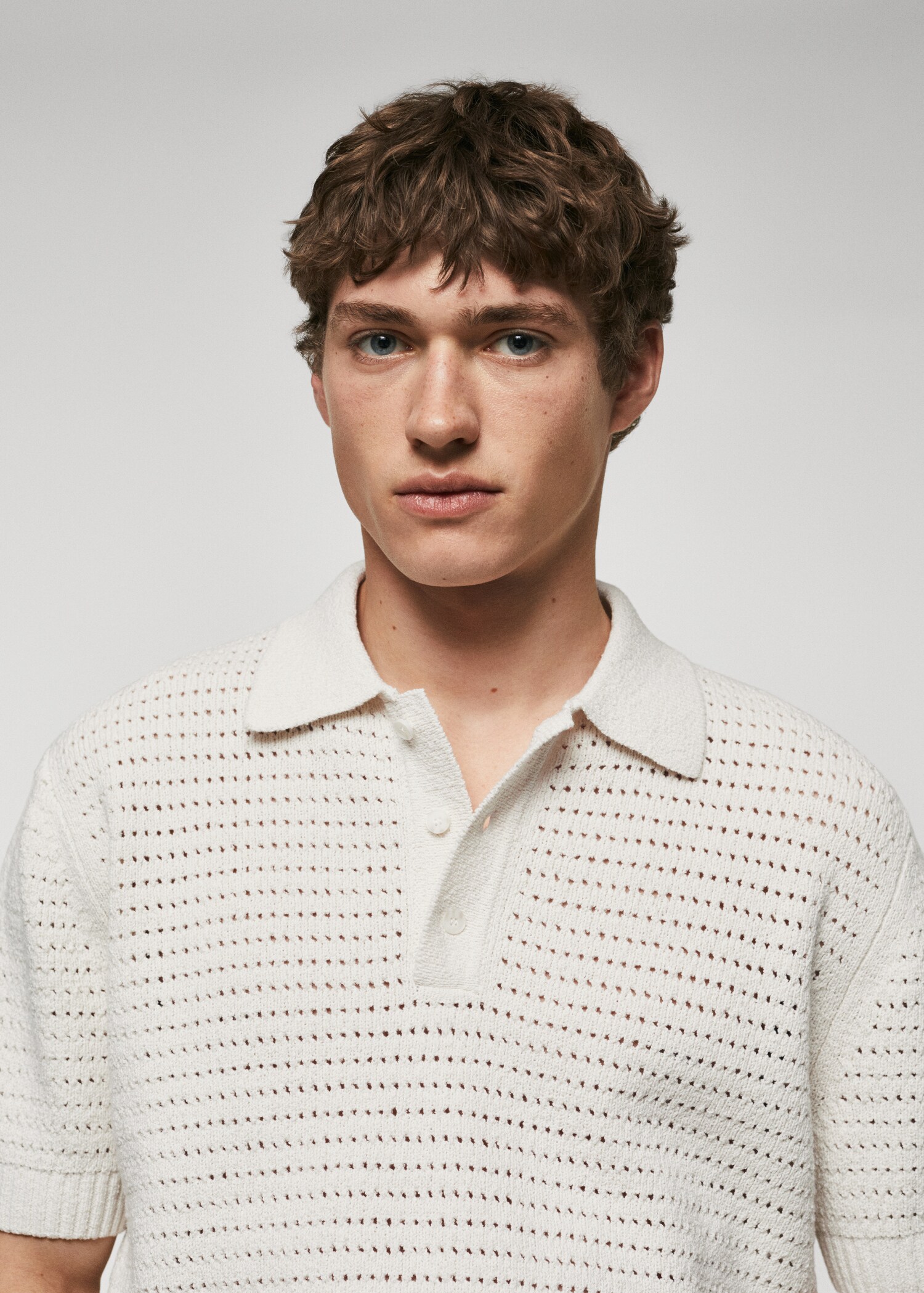 Polo maille coton ajouré - Détail de l'article 1