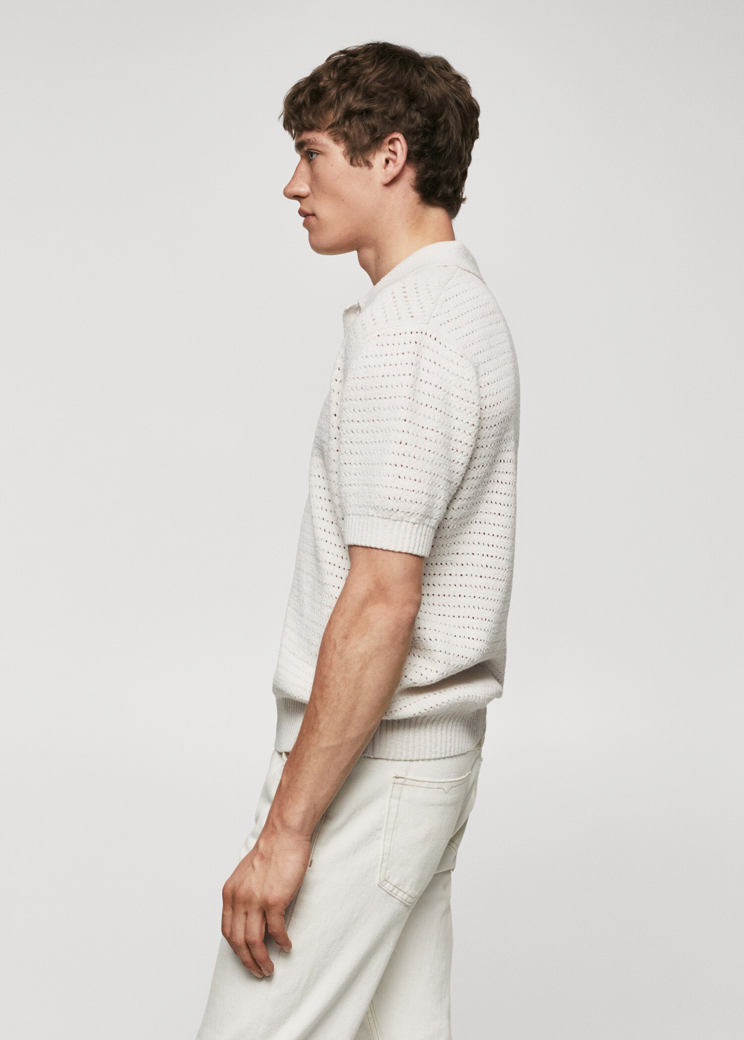 Polo maille coton ajouré - Détail de l'article 2