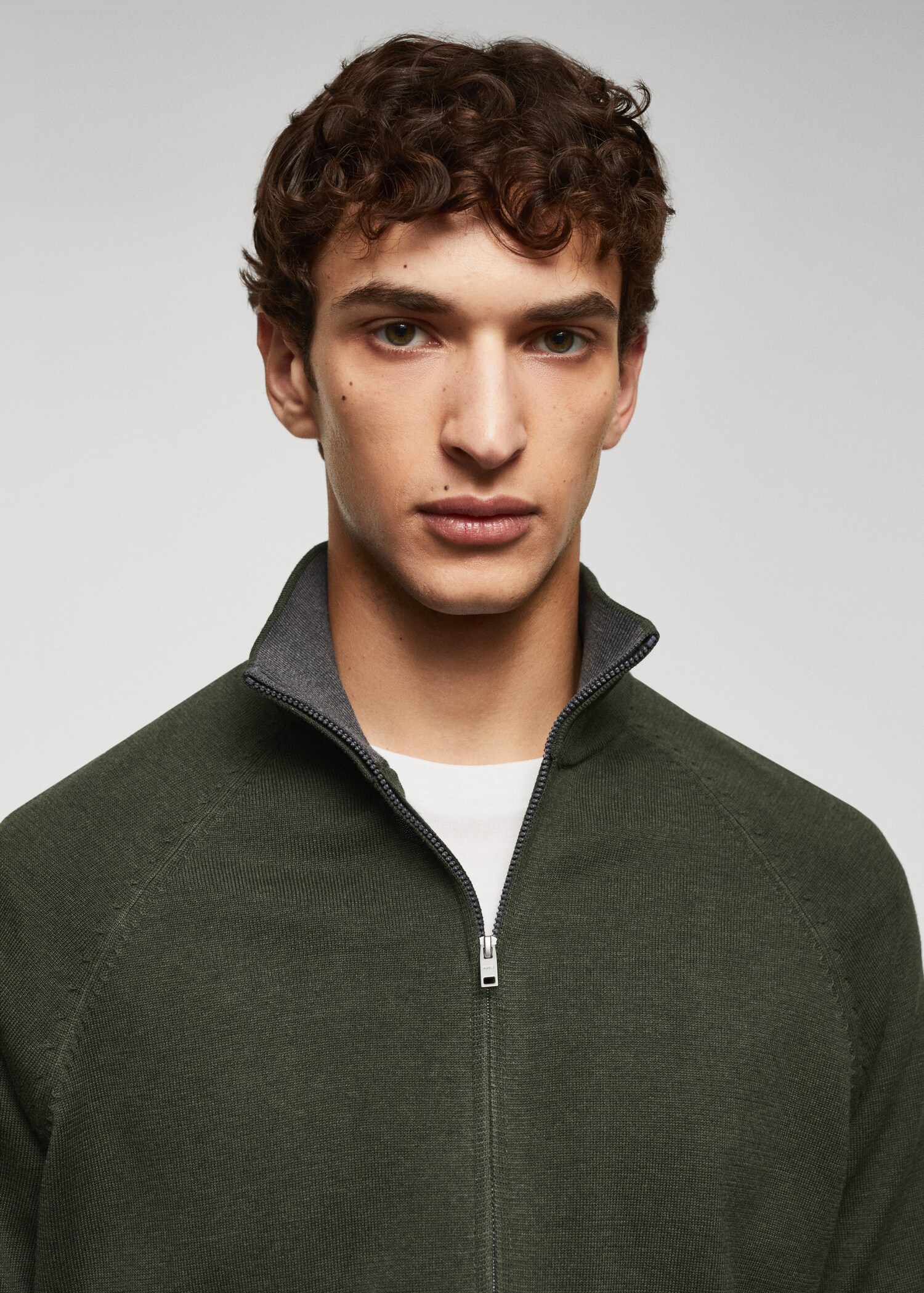 Zipped cotton cardigan - Детальніше про товар 1