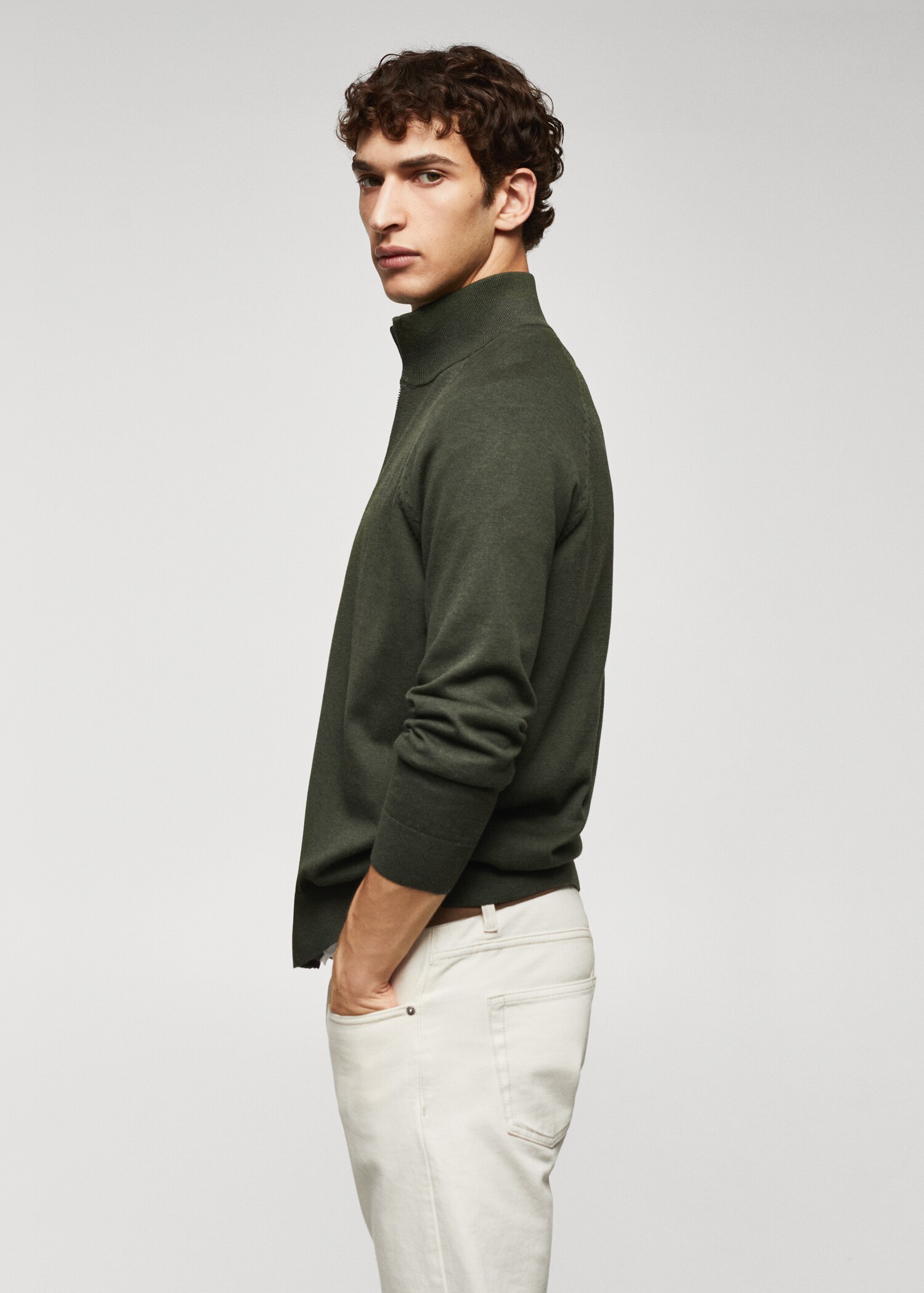 Zipped cotton cardigan - Детальніше про товар 2