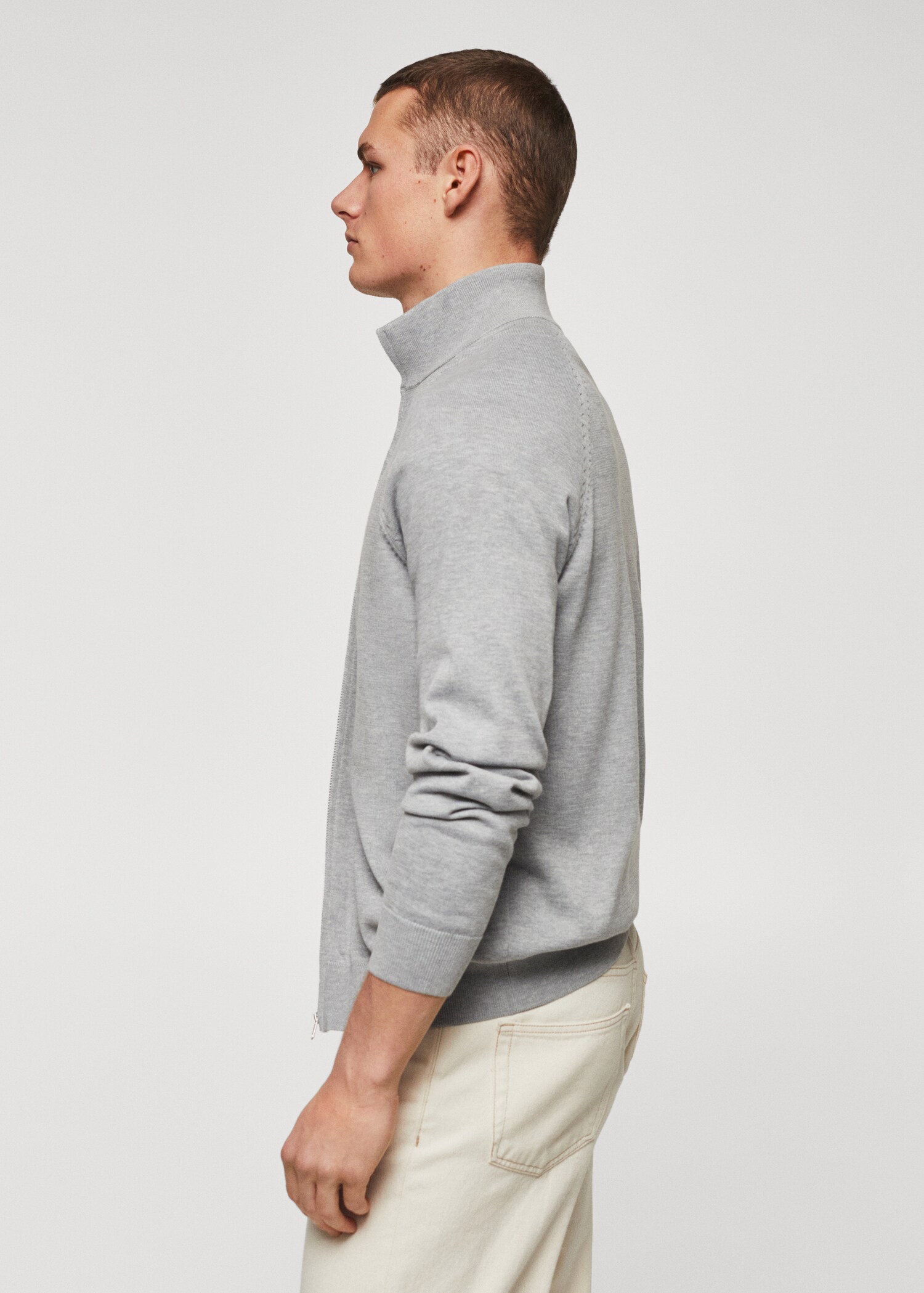 Zipped cotton cardigan - Детальніше про товар 2