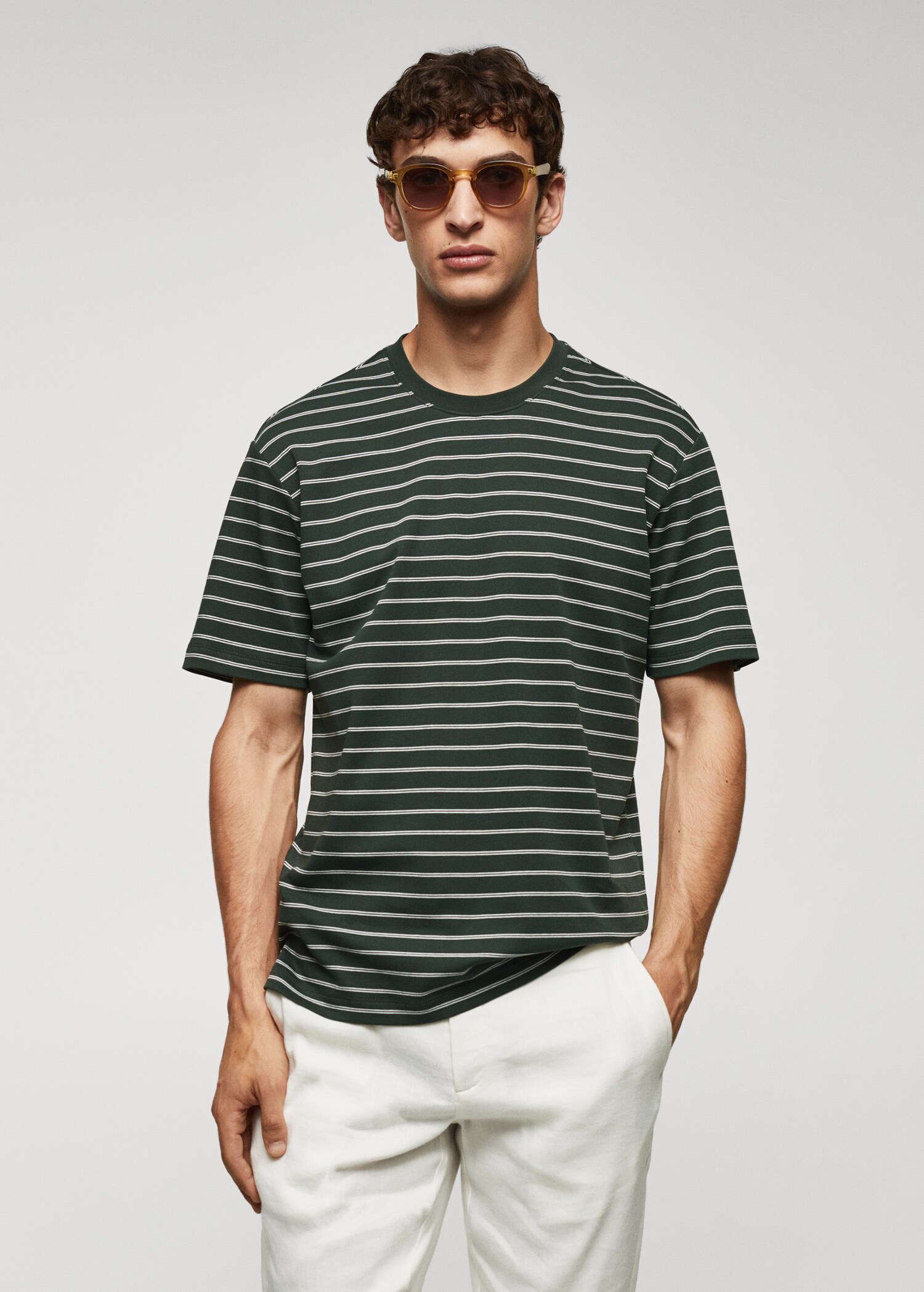 Camiseta 100% algodón rayas - Plano medio