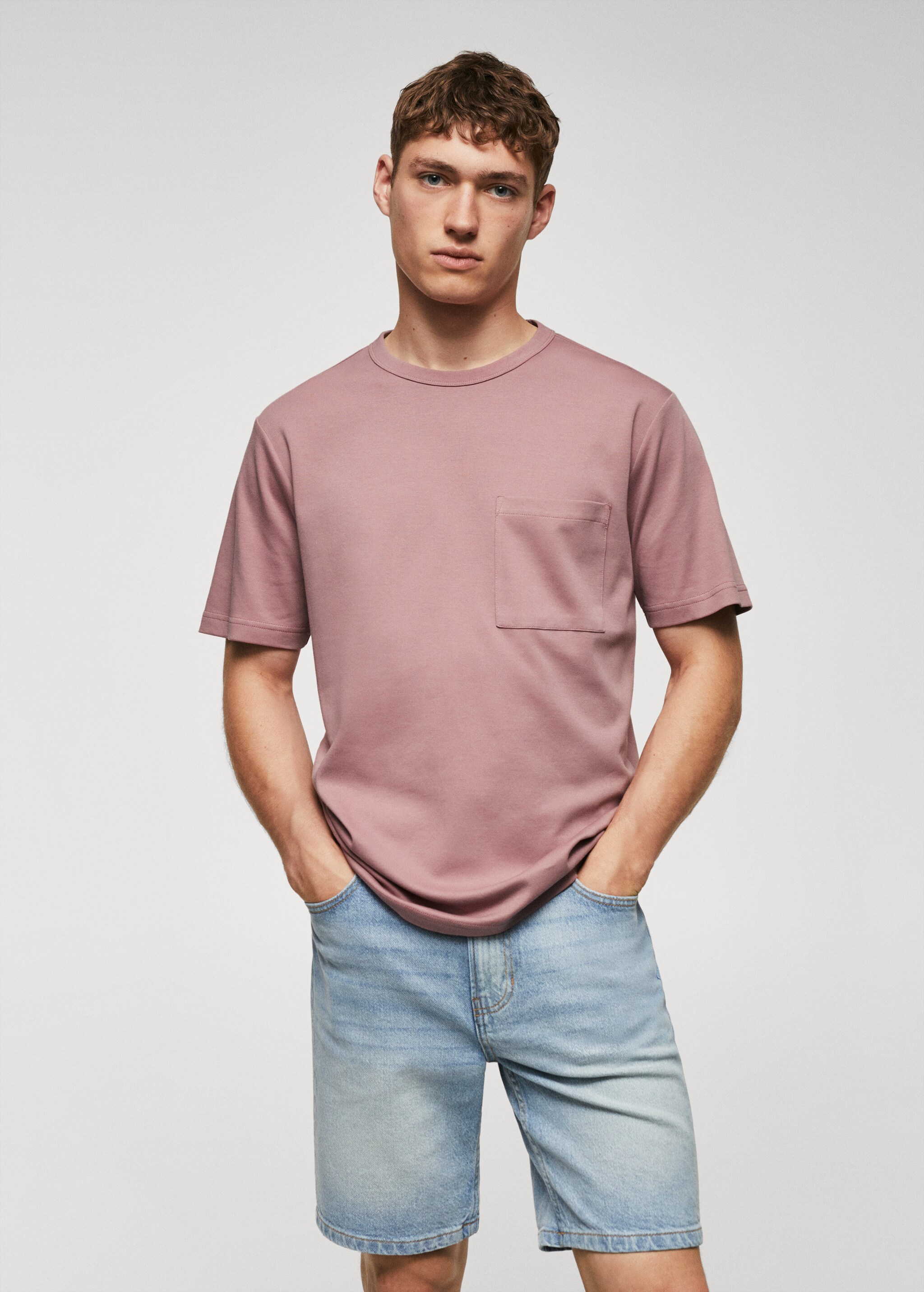 100% cotton t-shirt with pocket - Medium plane