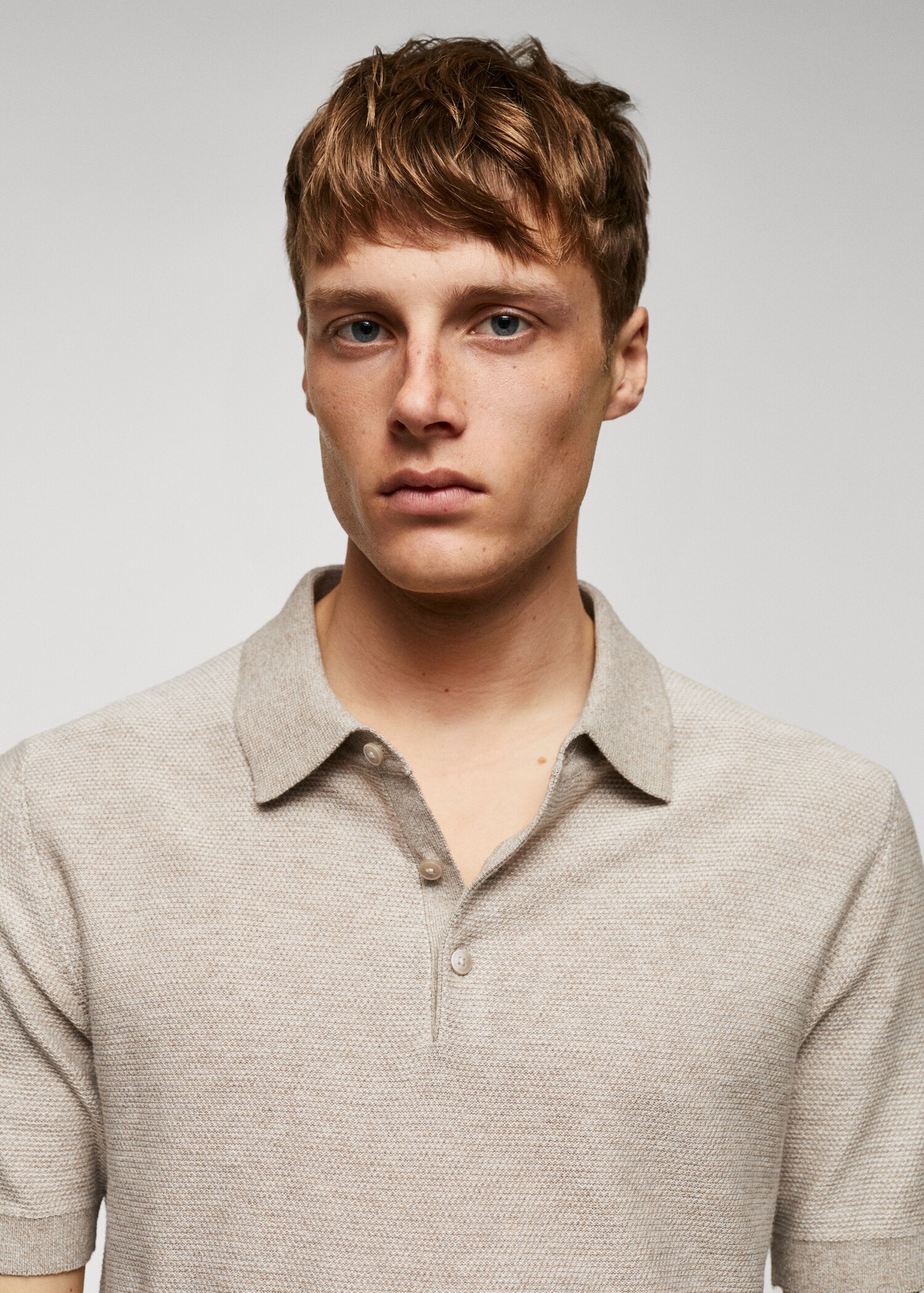Patterned cotton polo shirt - Details of the article 1
