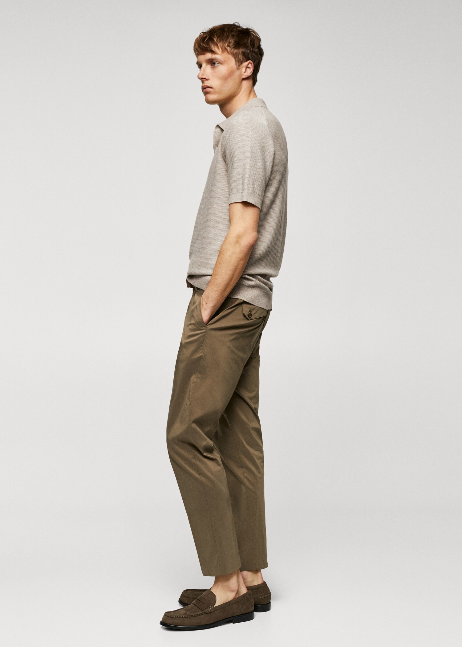 Patterned cotton polo shirt - Details of the article 2