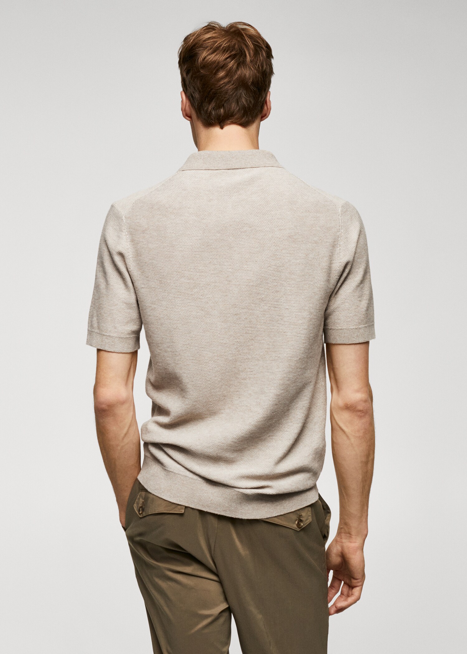 Patterned cotton polo shirt - Reverse of the article