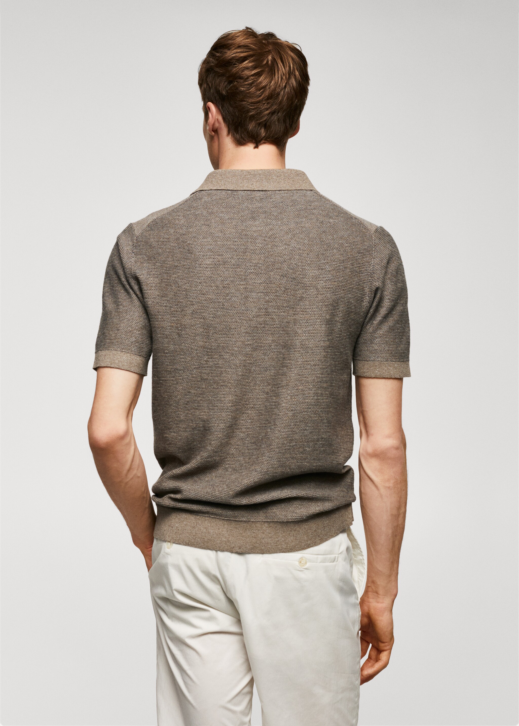 Patterned cotton polo shirt - Reverse of the article