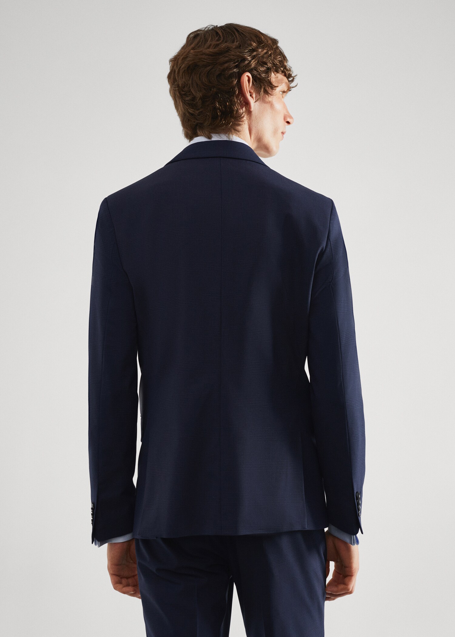 Veste costume laine slim-fit carreaux - Verso de l’article