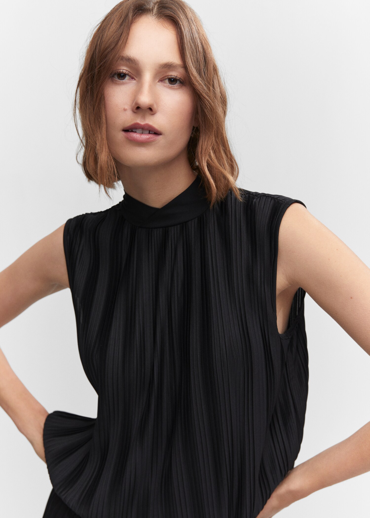 Pleated bow top - Details of the article 1