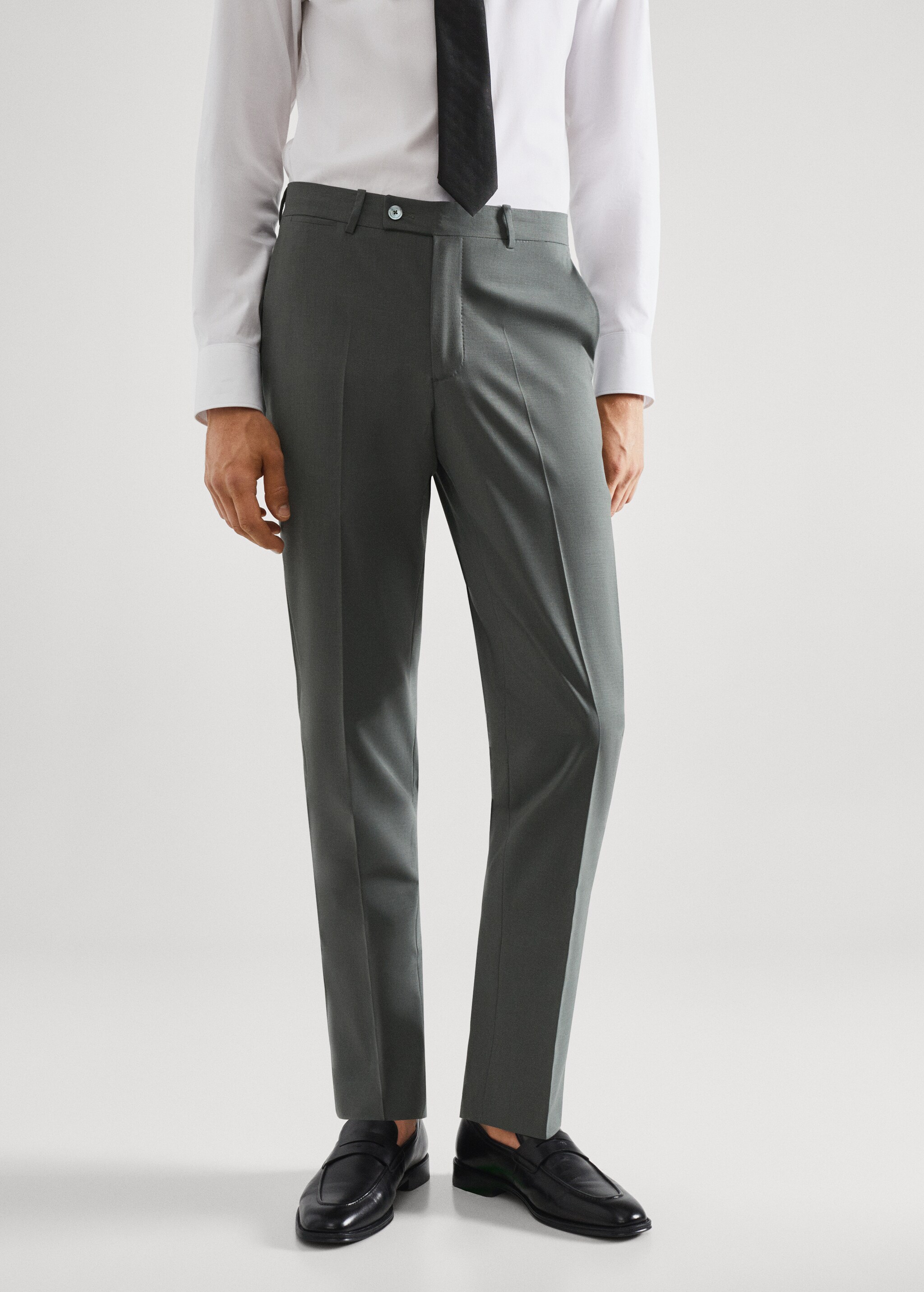 Wool slim-fit suit trousers - Medium plane
