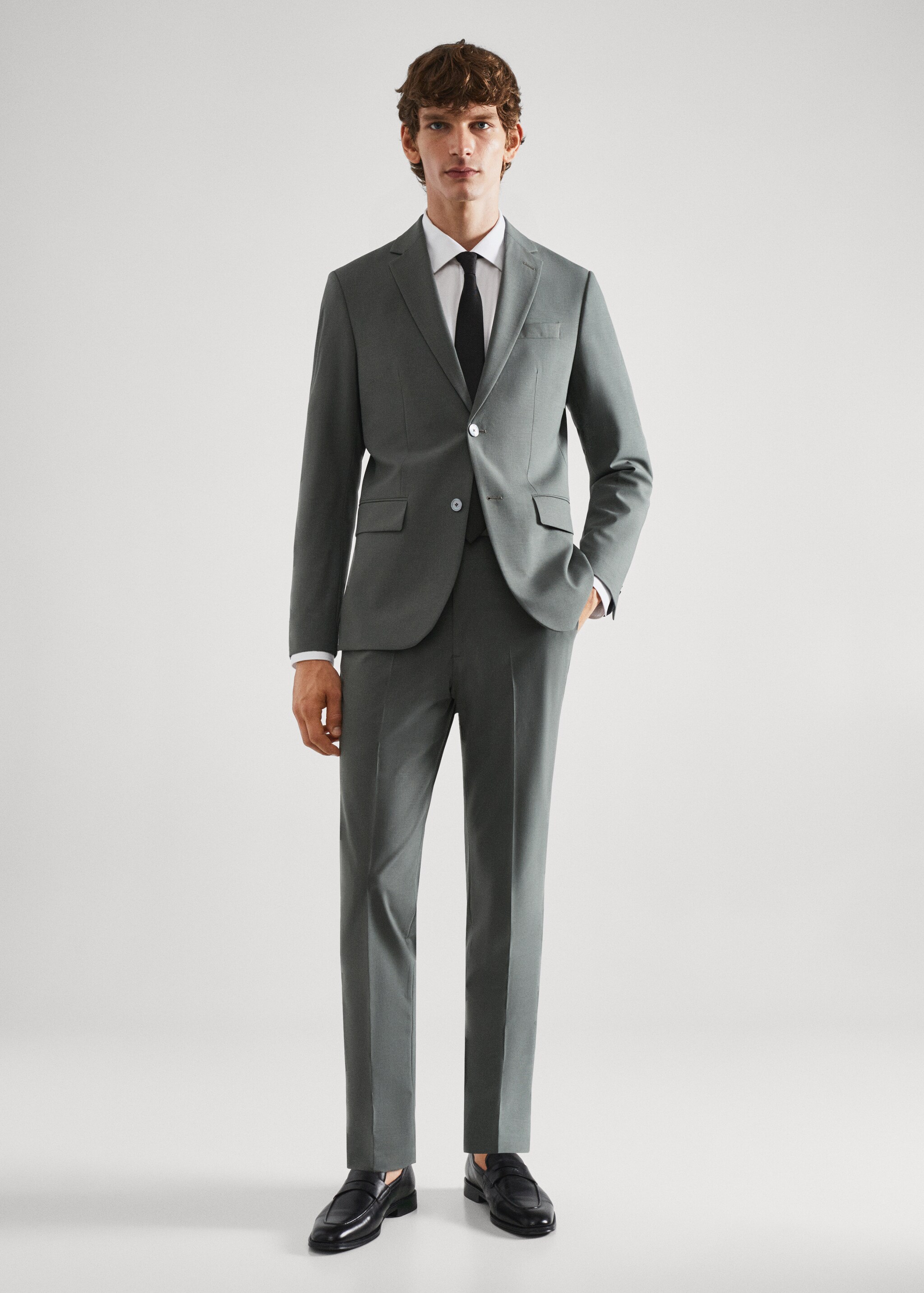 Wool slim-fit suit trousers - Details of the article 4