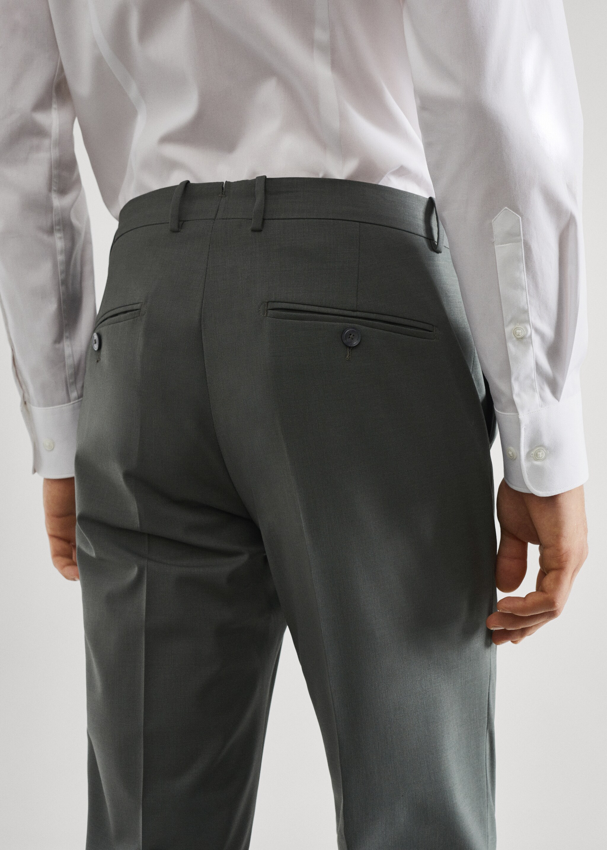Wool slim-fit suit trousers - Details of the article 6