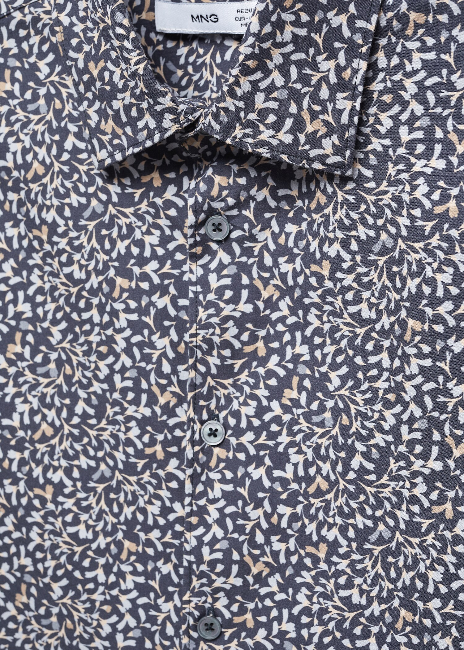 Camisa 100% algodón estampado micro hojas - Detalle del artículo 8