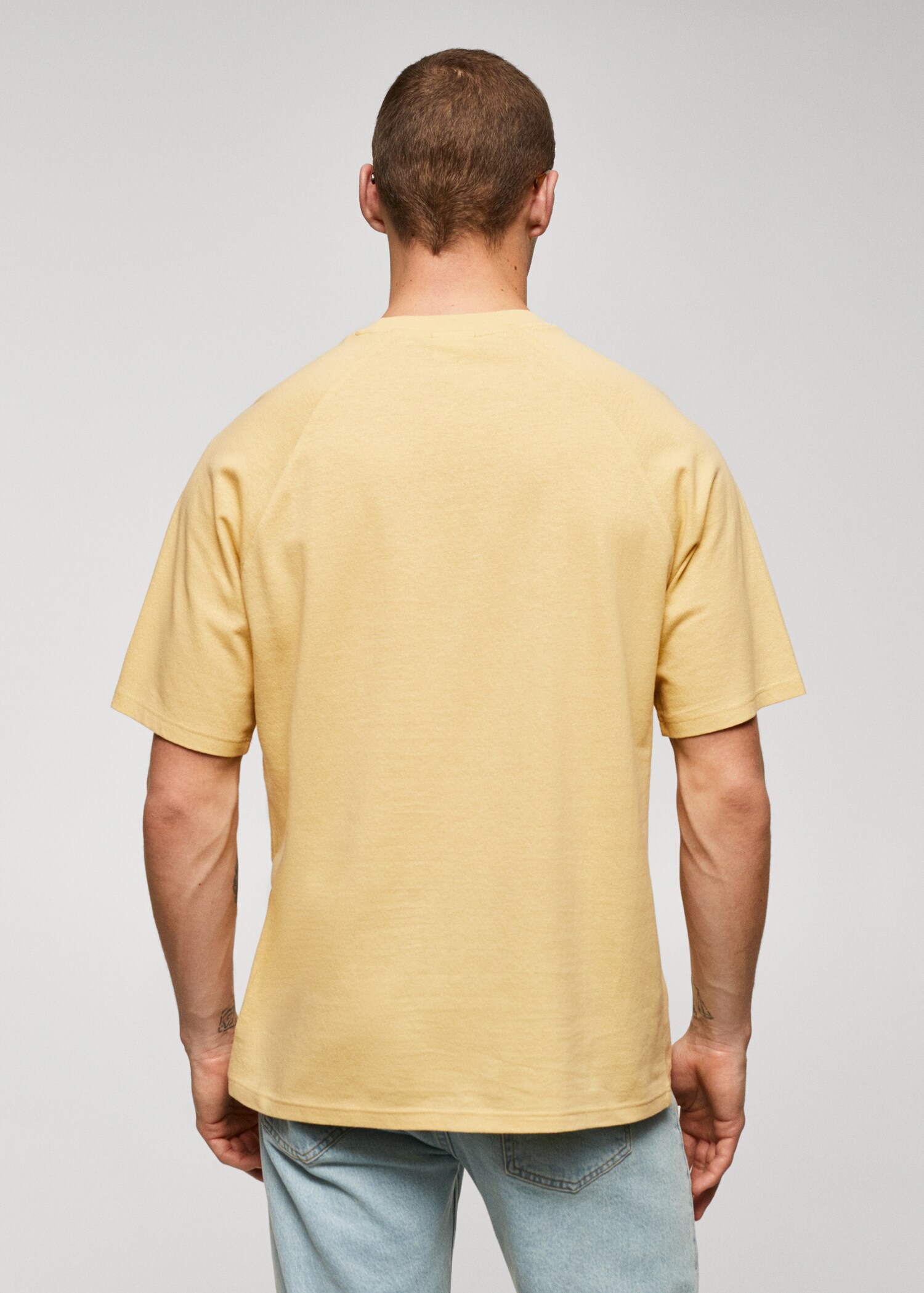Textured cotton-linen t-shirt - Reverse of the article