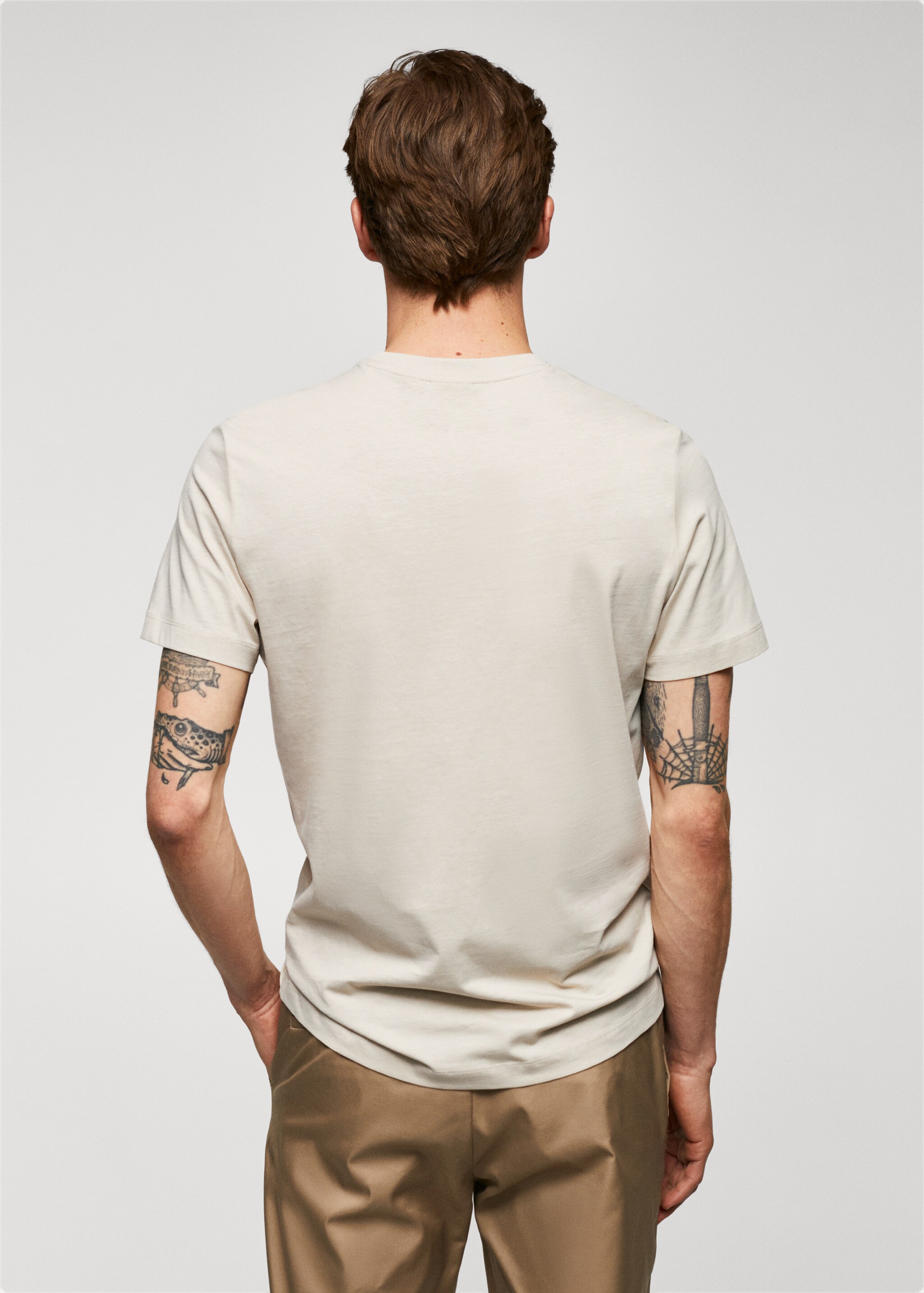 Basic cotton stretch T-shirt - Reverse of the article