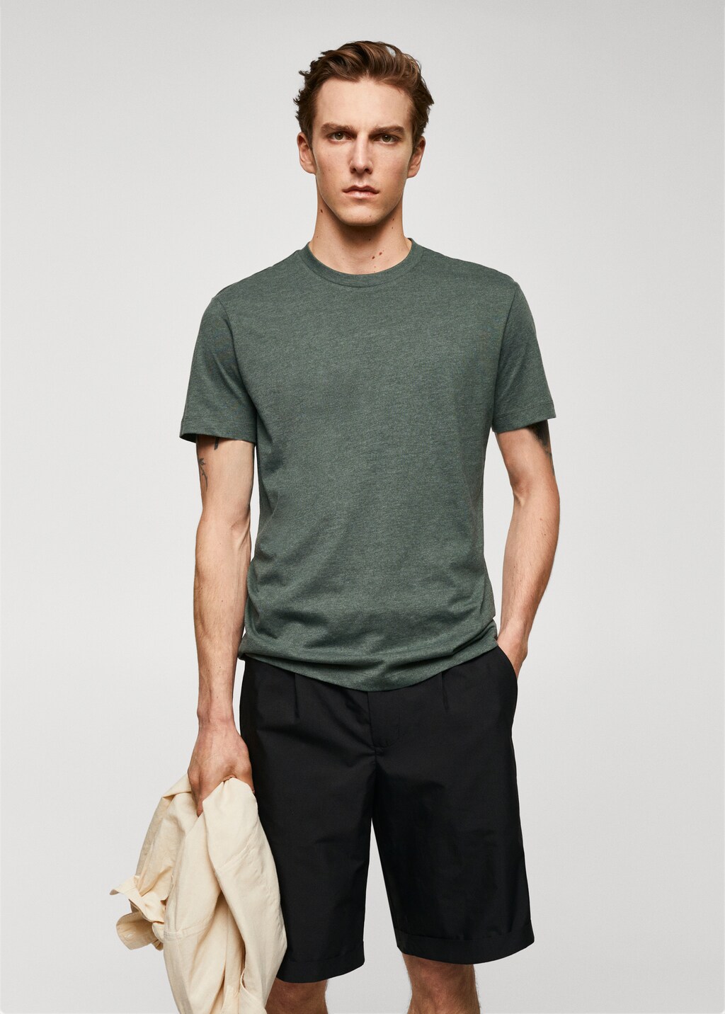 Basic cotton stretch T shirt Men MANGO Niger