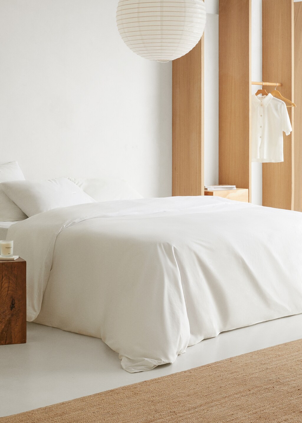 Percale cotton duvet cover (300 threads) queen bed