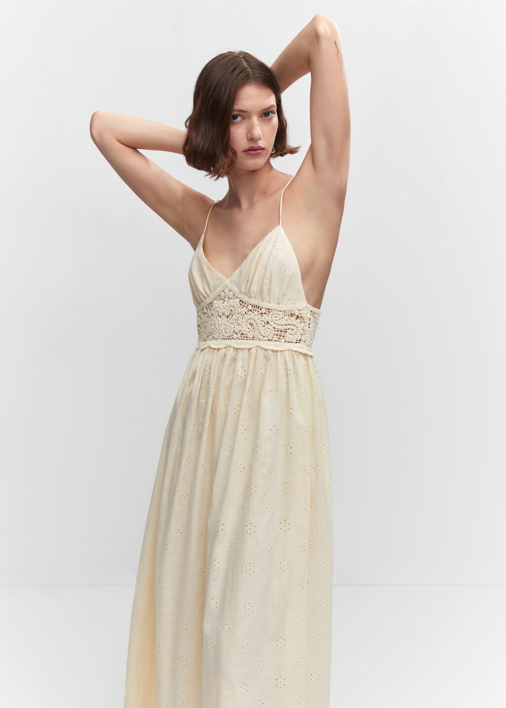 Mango lace panel dress hotsell