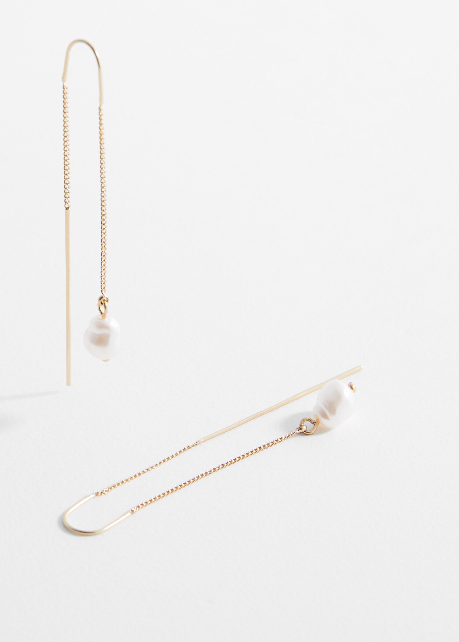 Pearl thread earrings - Medium plane
