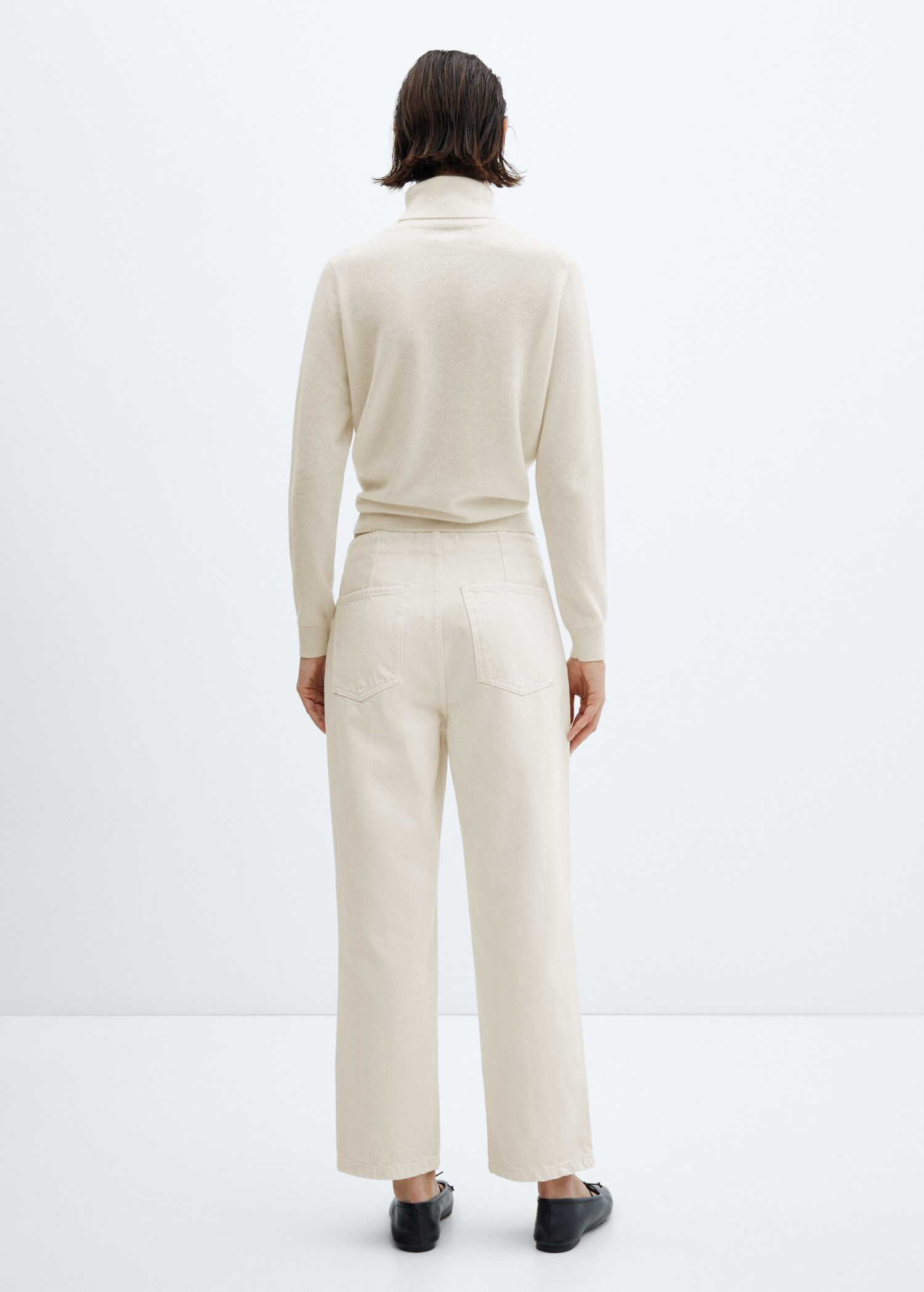 Jean droit crop boutons - Verso de l’article